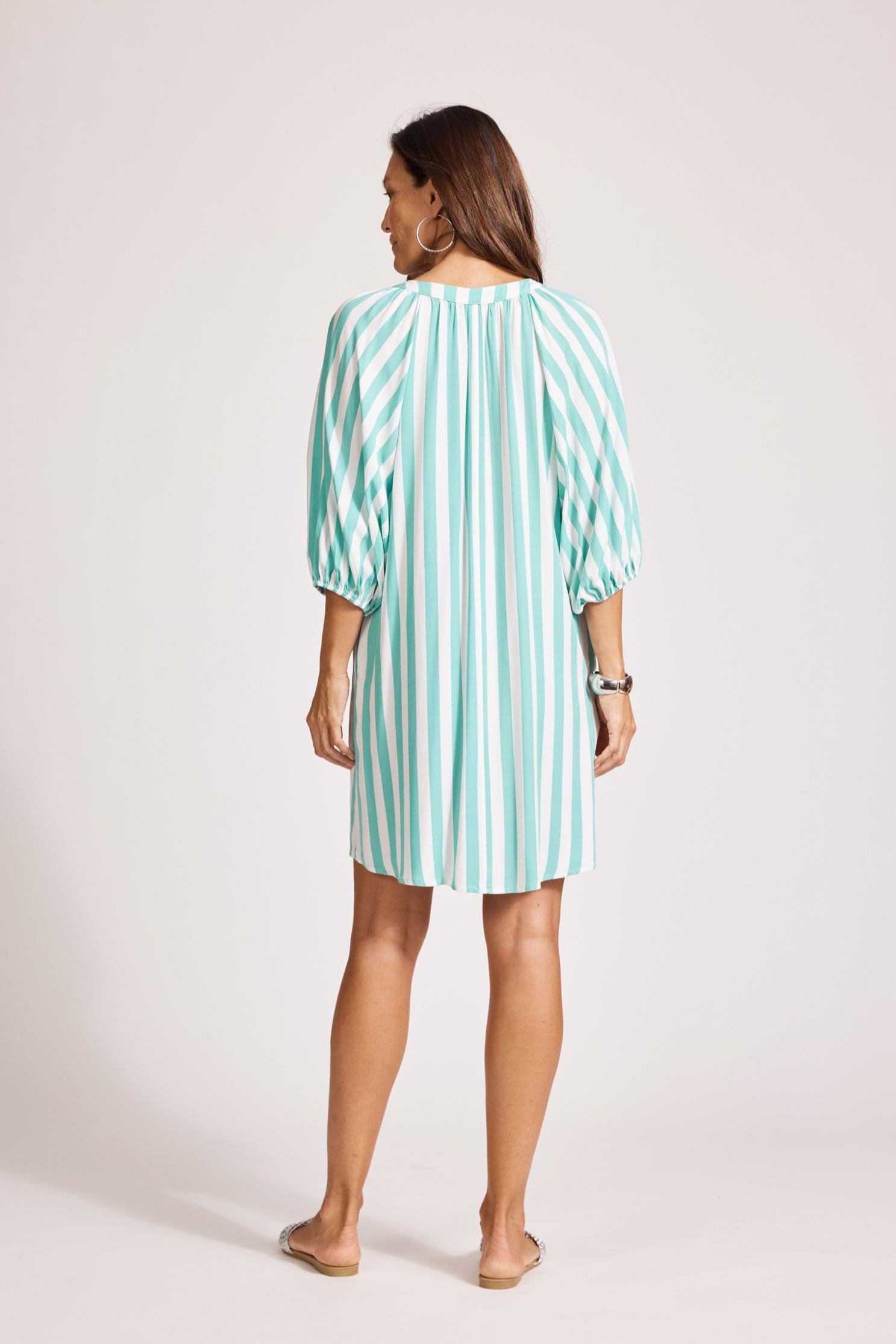 Treville Stripe Dress - Aqua