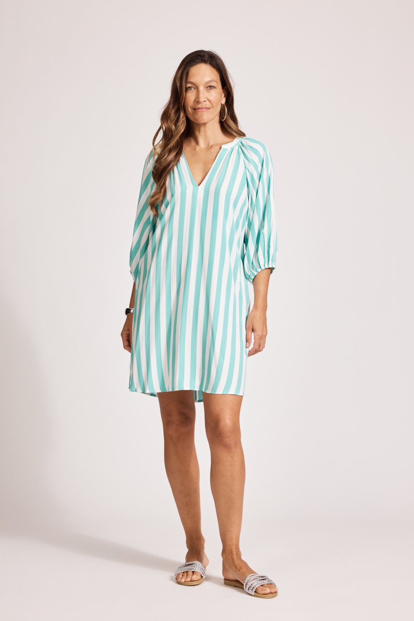 Treville Stripe Dress - Aqua