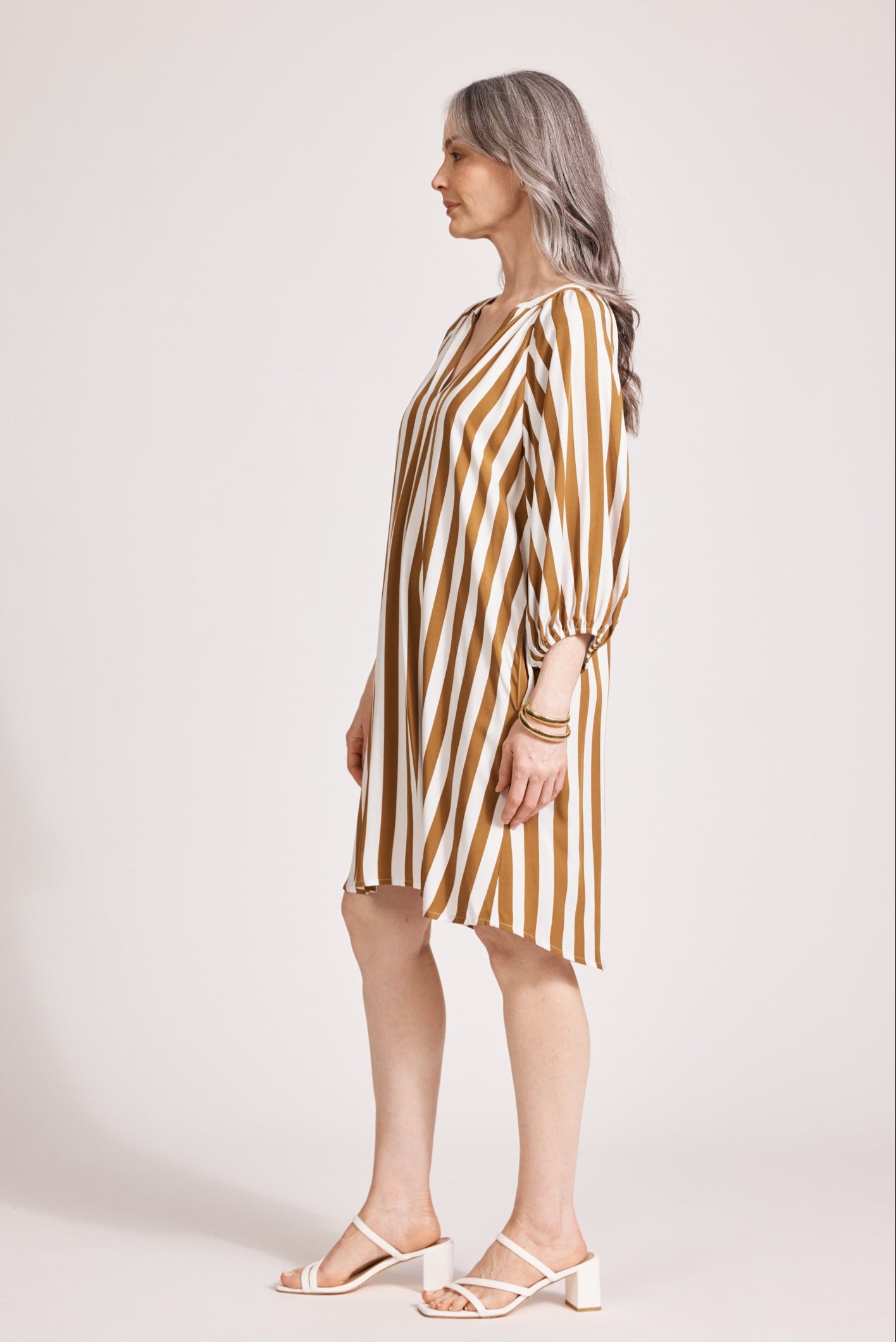 Treville Stripe Dress - Caramel