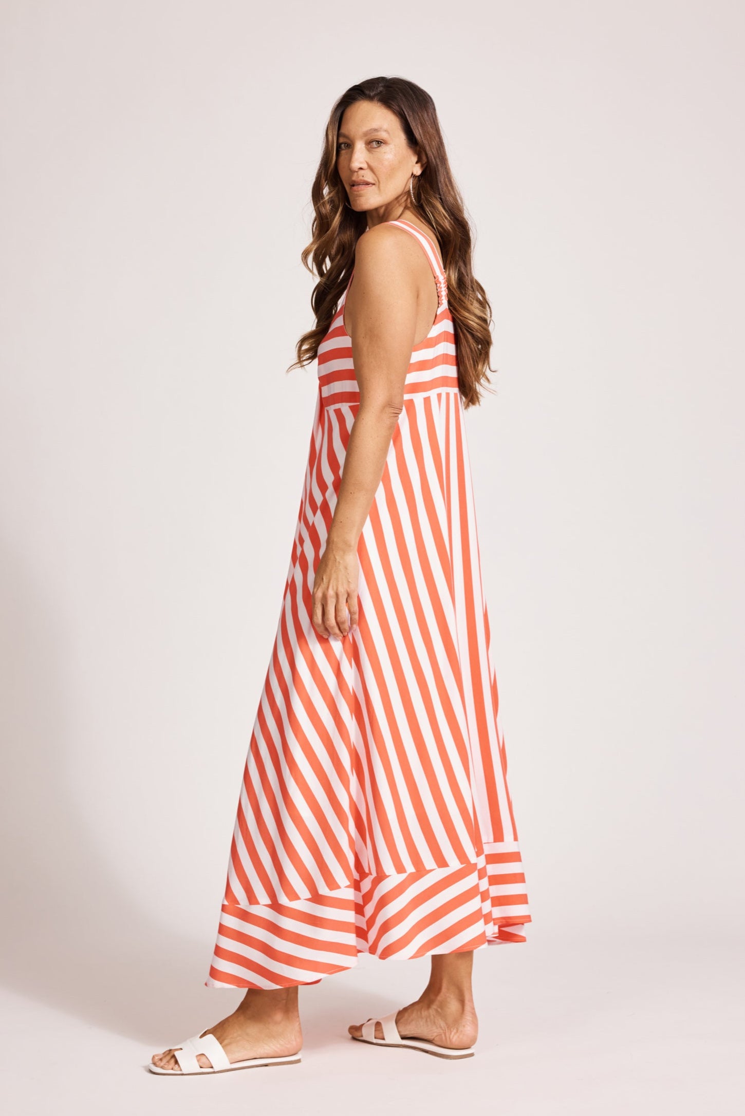 Treville Stripe Tank Maxi Dress - Coral
