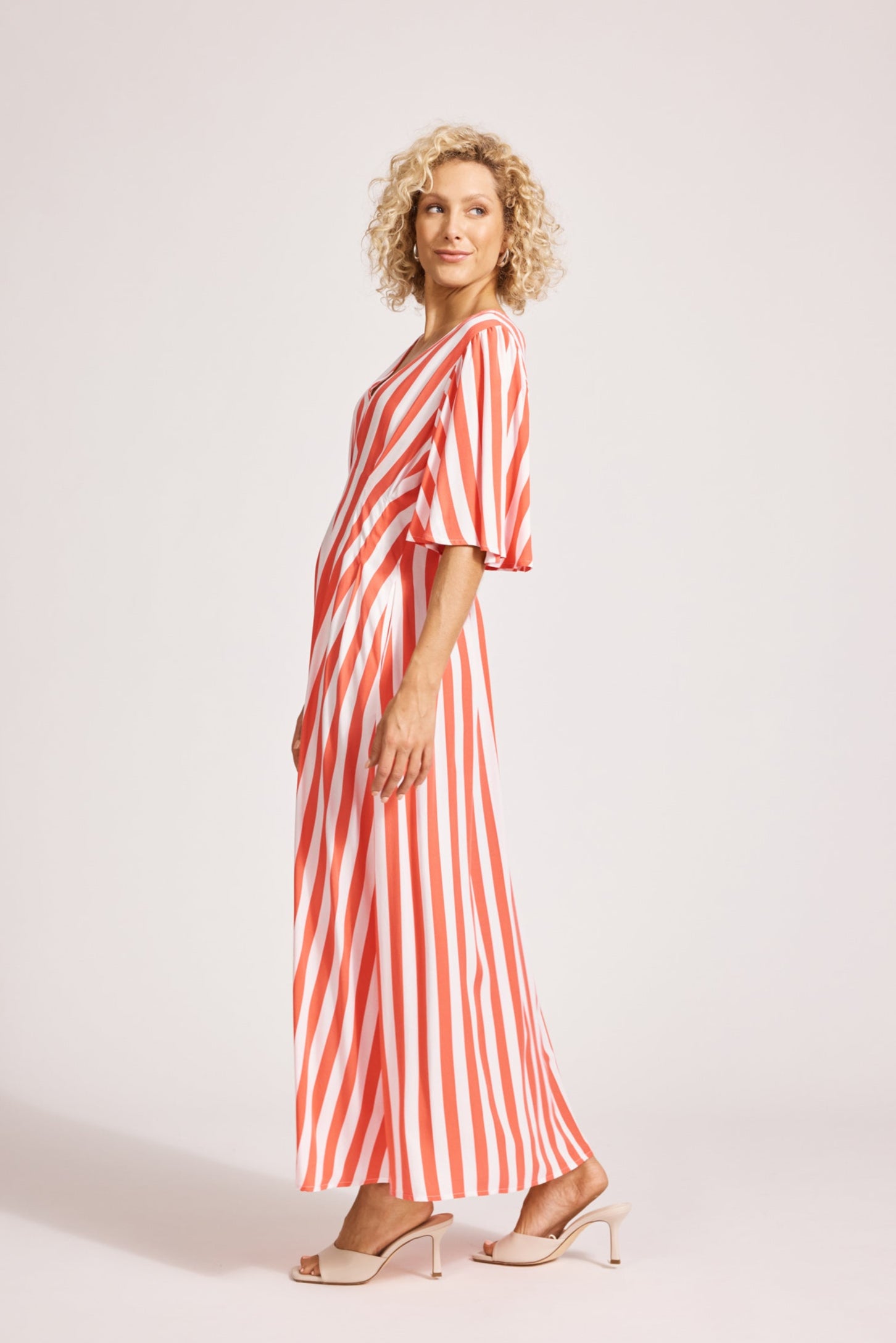 Treville Stripe Maxi Dress - Coral