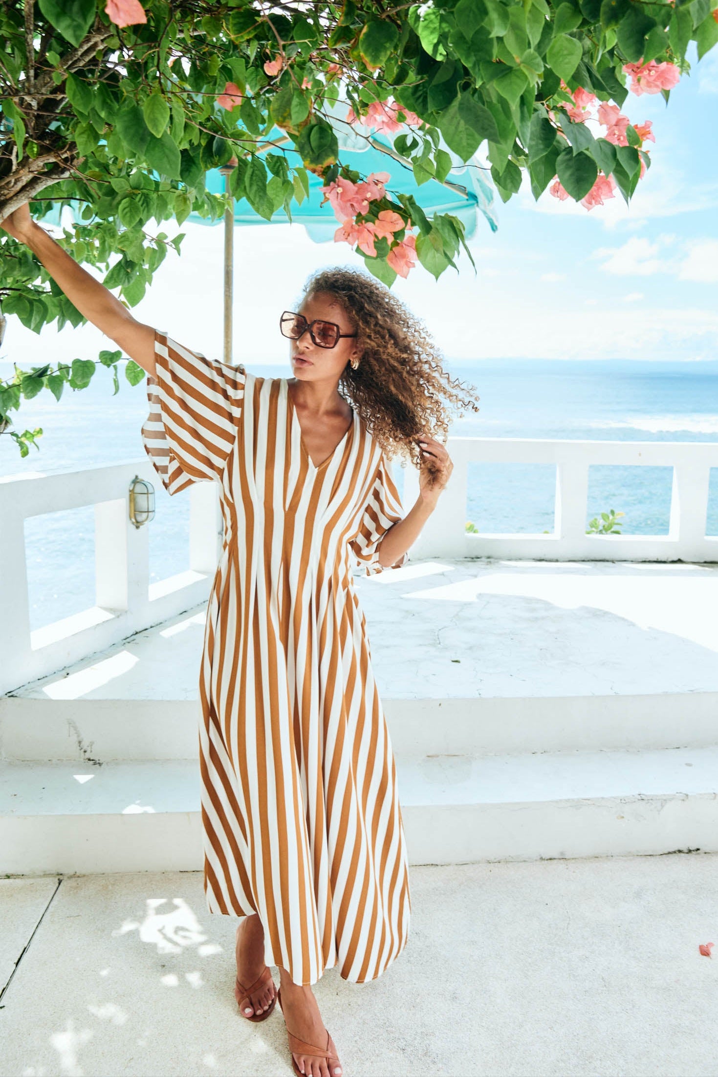 Treville Stripe Maxi Dress - Caramel