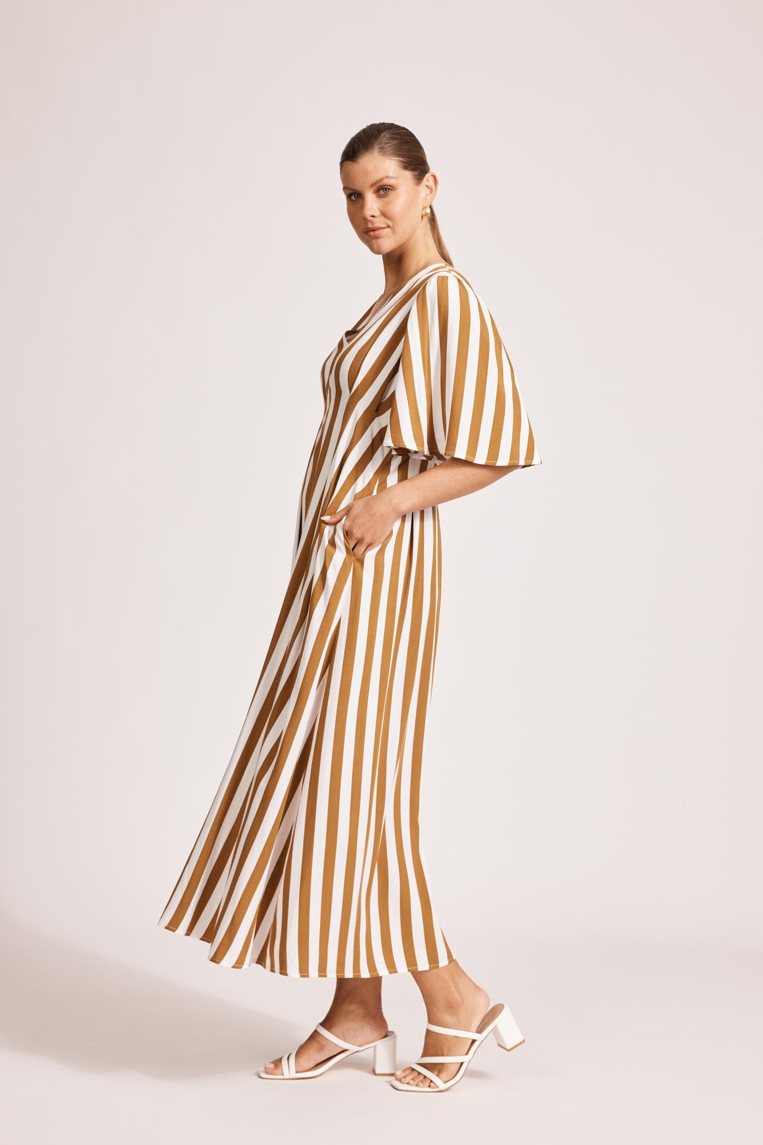 Treville Stripe Maxi Dress - Caramel