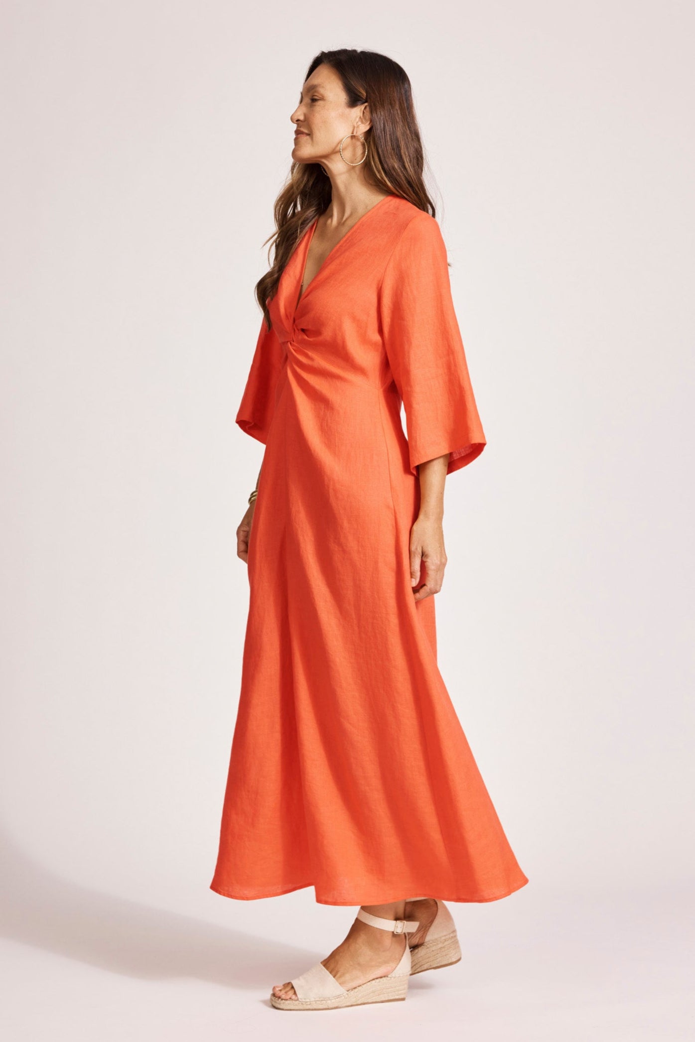 Miramar Twist Maxi Dress - Coral