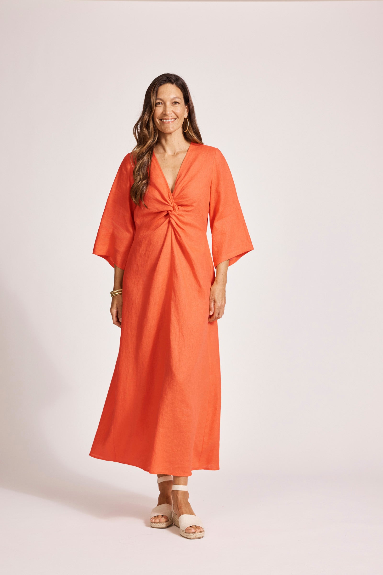 Miramar Twist Maxi Dress - Coral