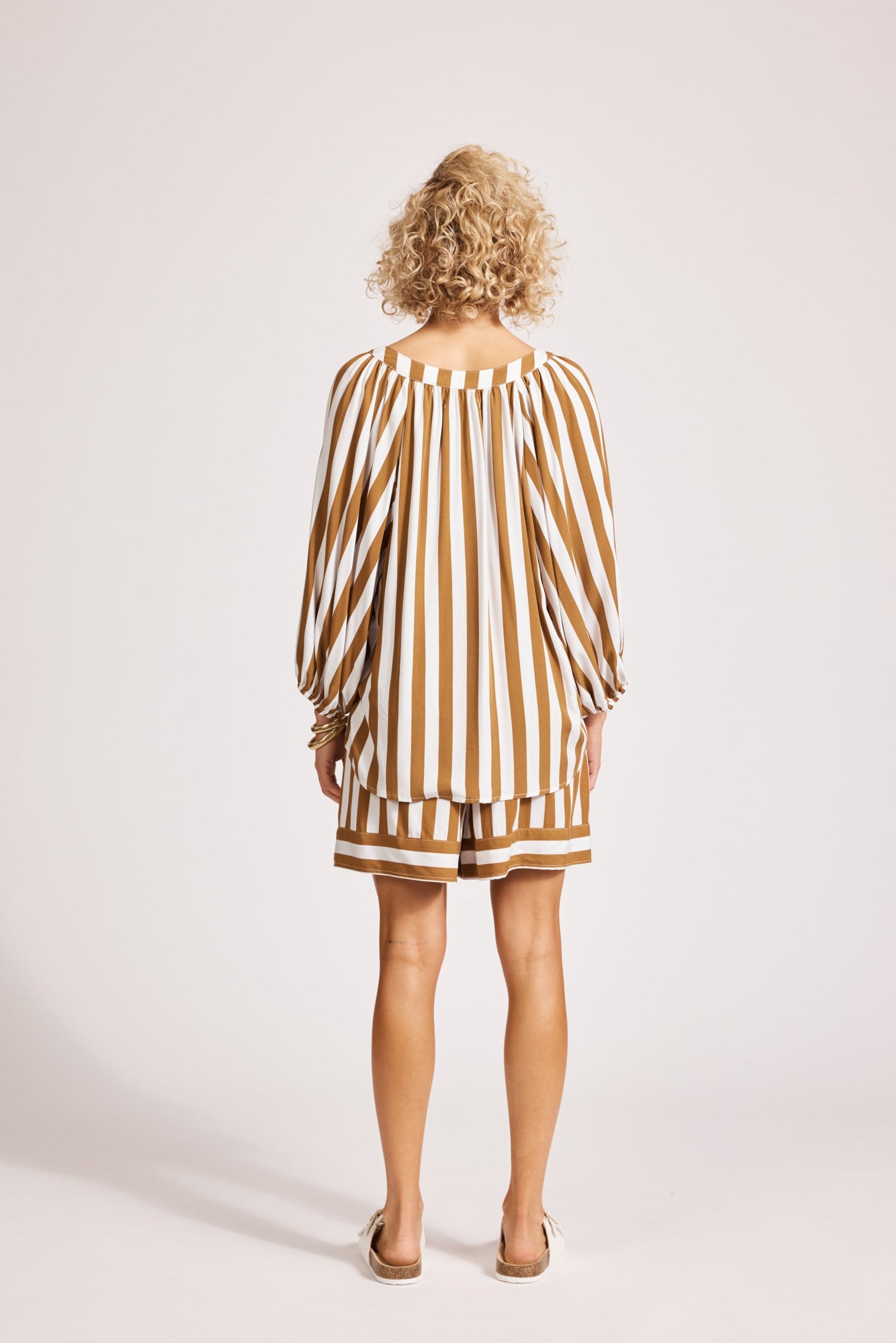 Treville Stripe Blouse - Caramel