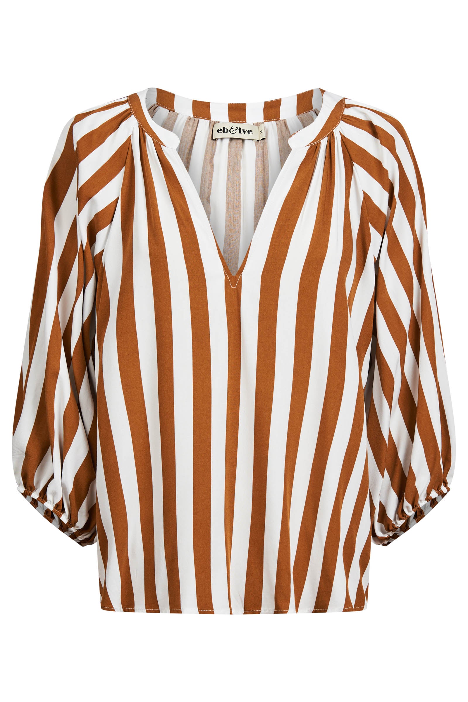 Treville Stripe Blouse - Caramel