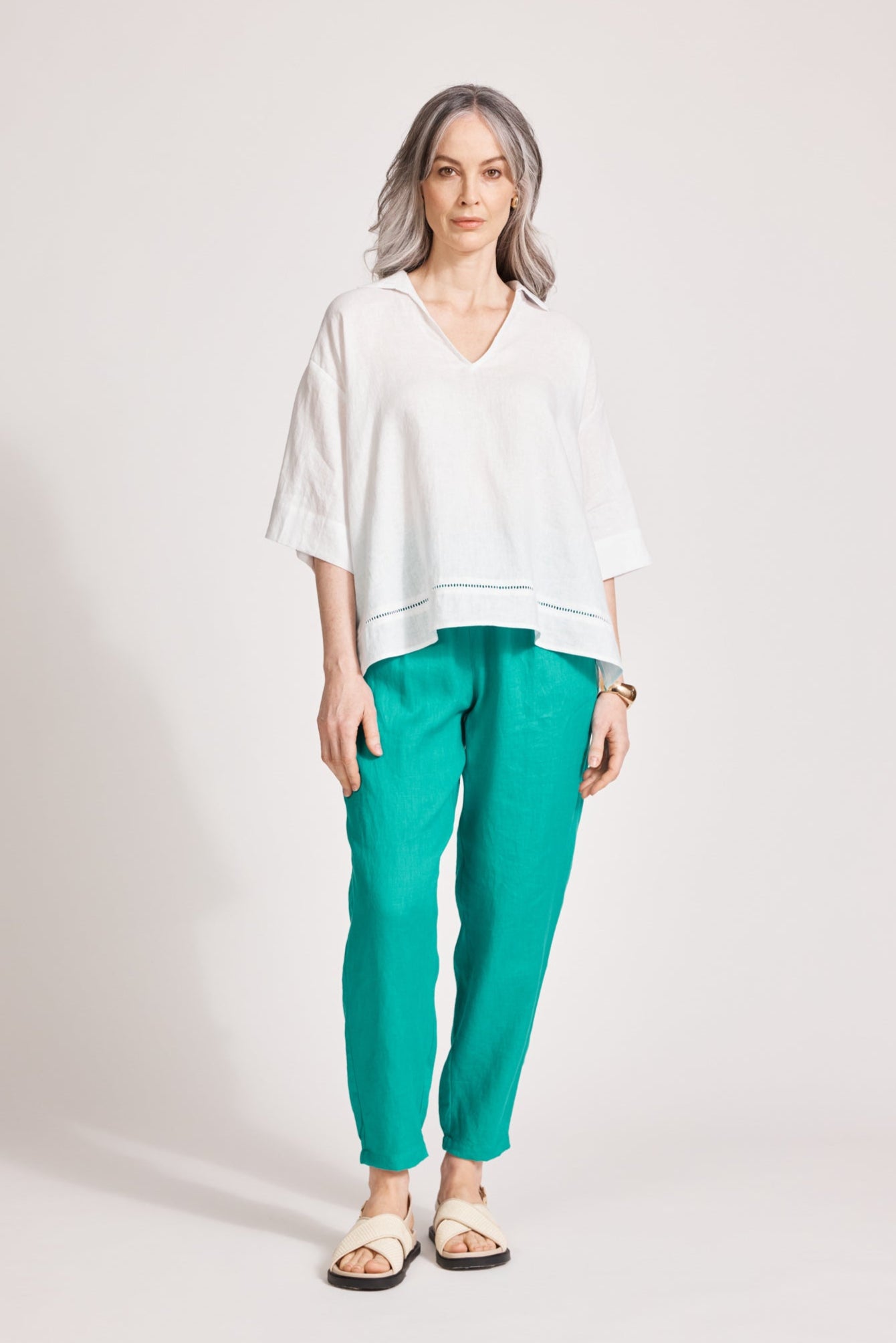 Miramar Collared Top - White