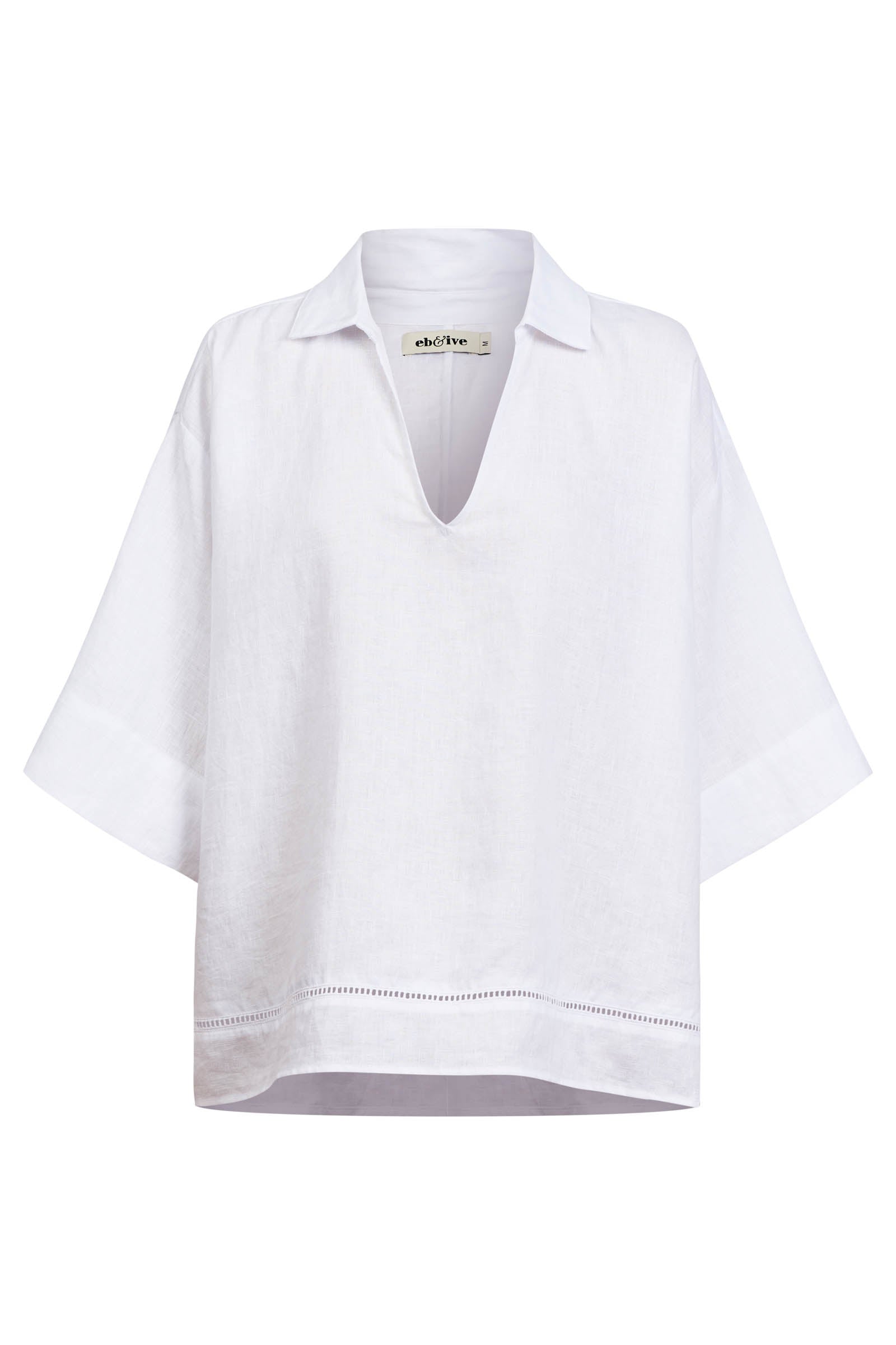 Miramar Collared Top - White