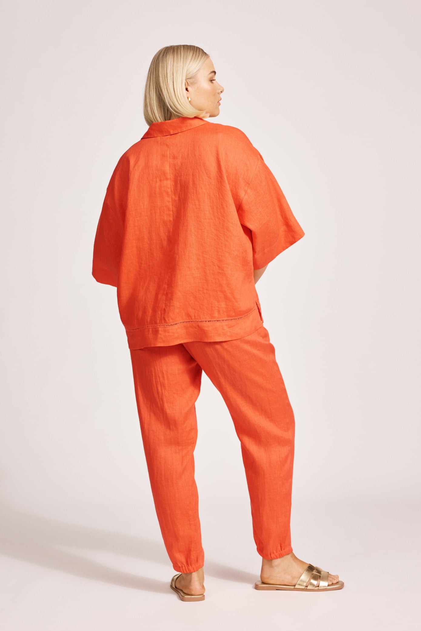 Miramar Collared Top - Coral