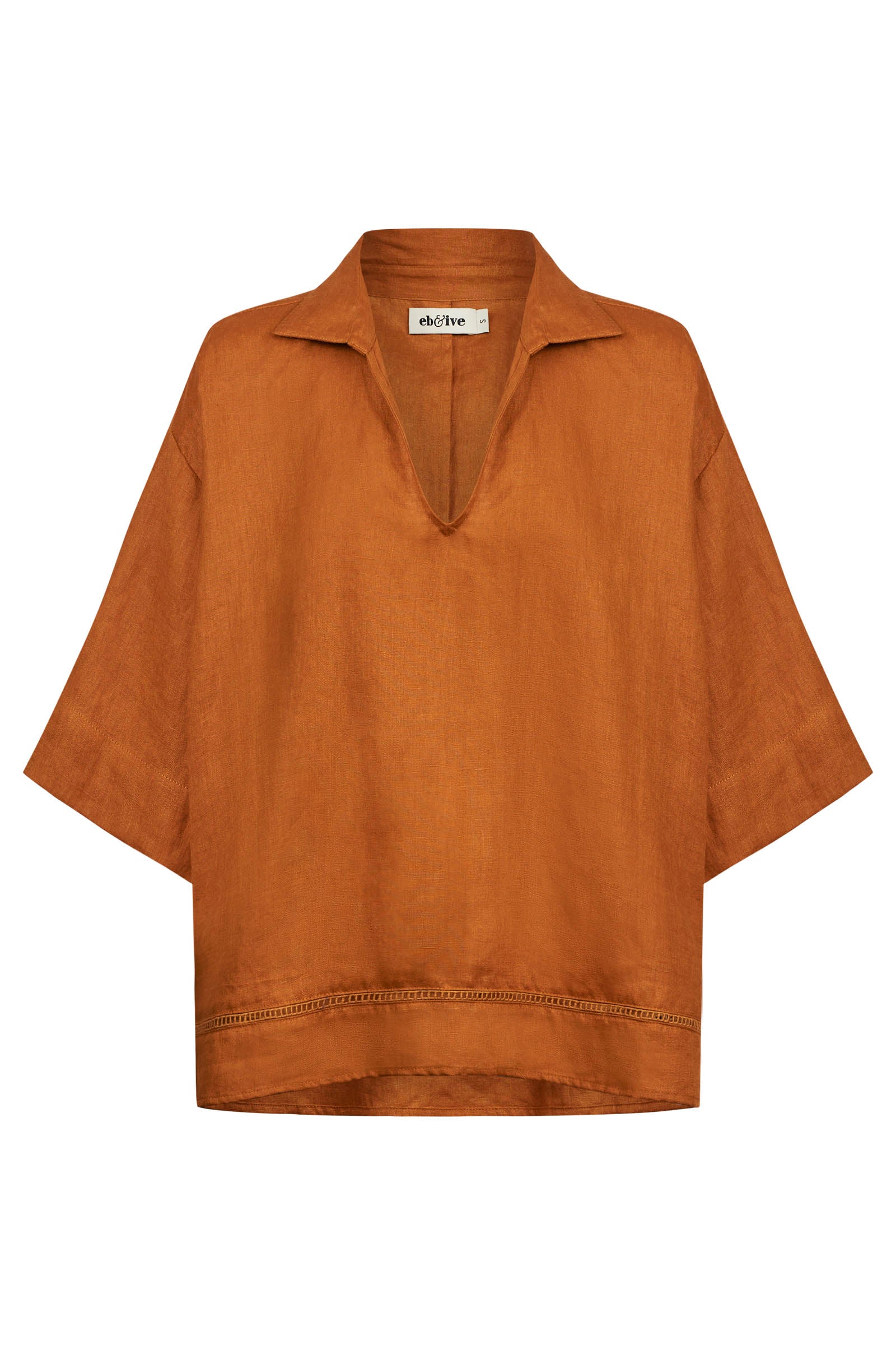 Miramar Collared Top - Caramel