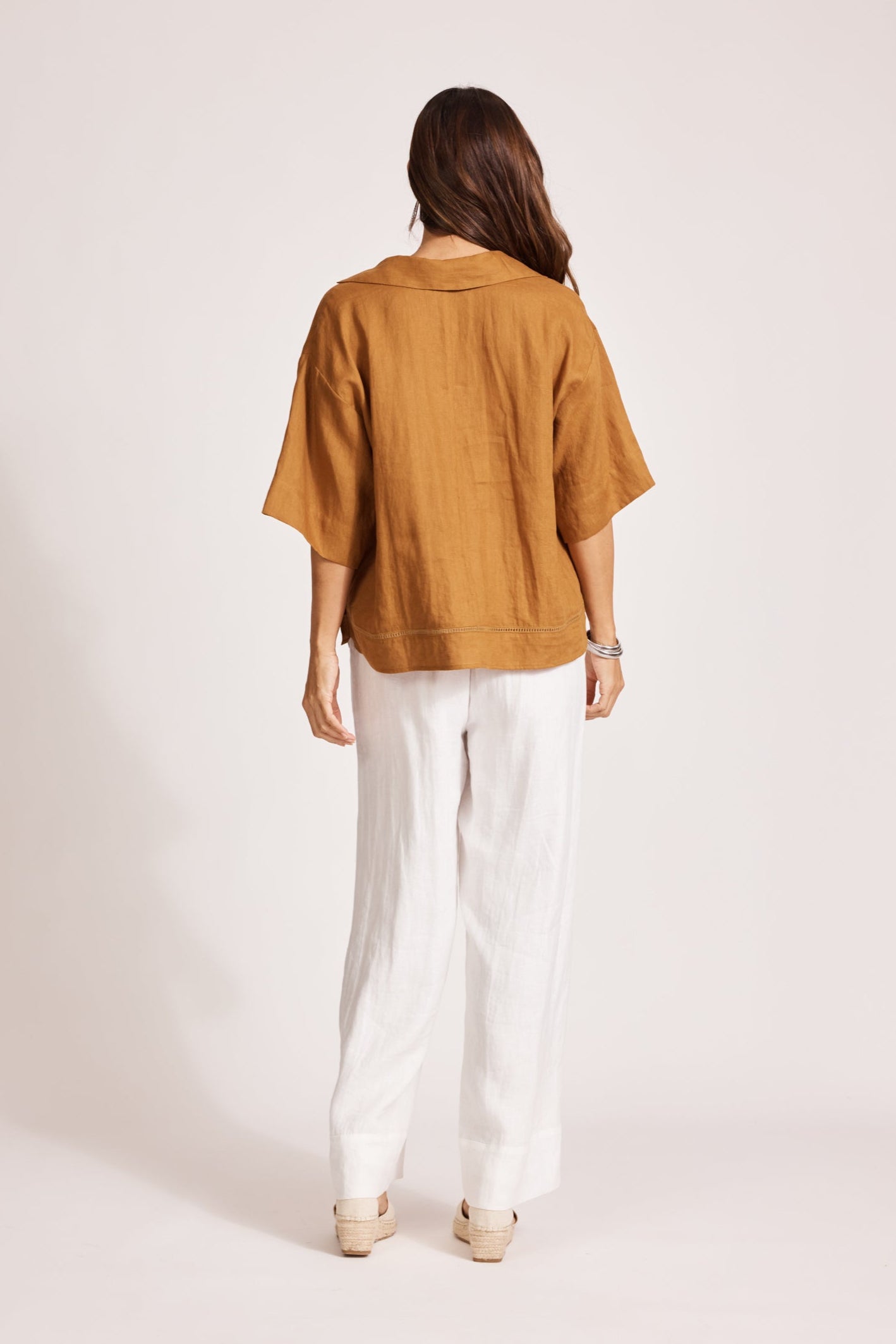 Miramar Collared Top - Caramel