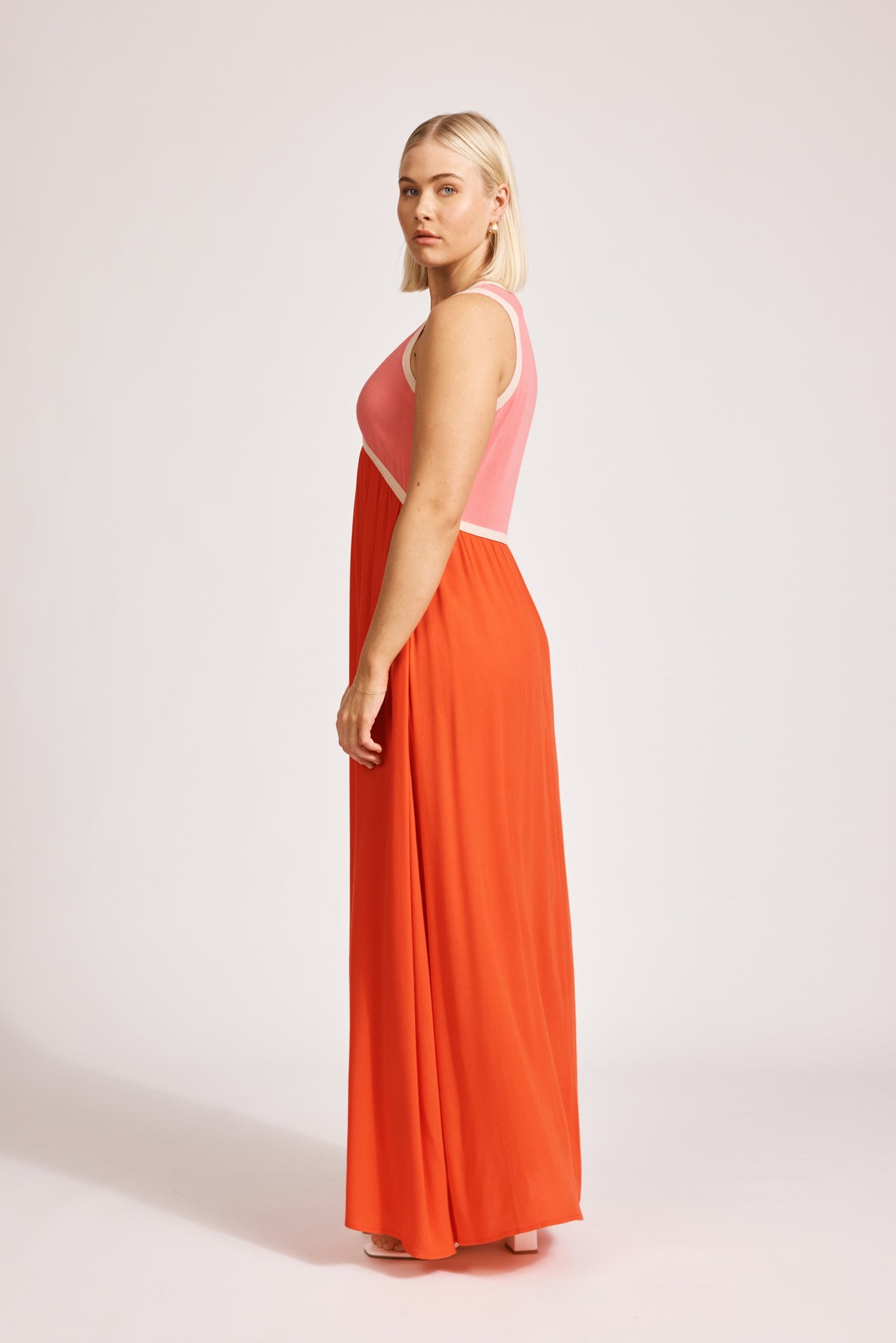 Alegria Spliced Maxi Dress - Cameo/Coral