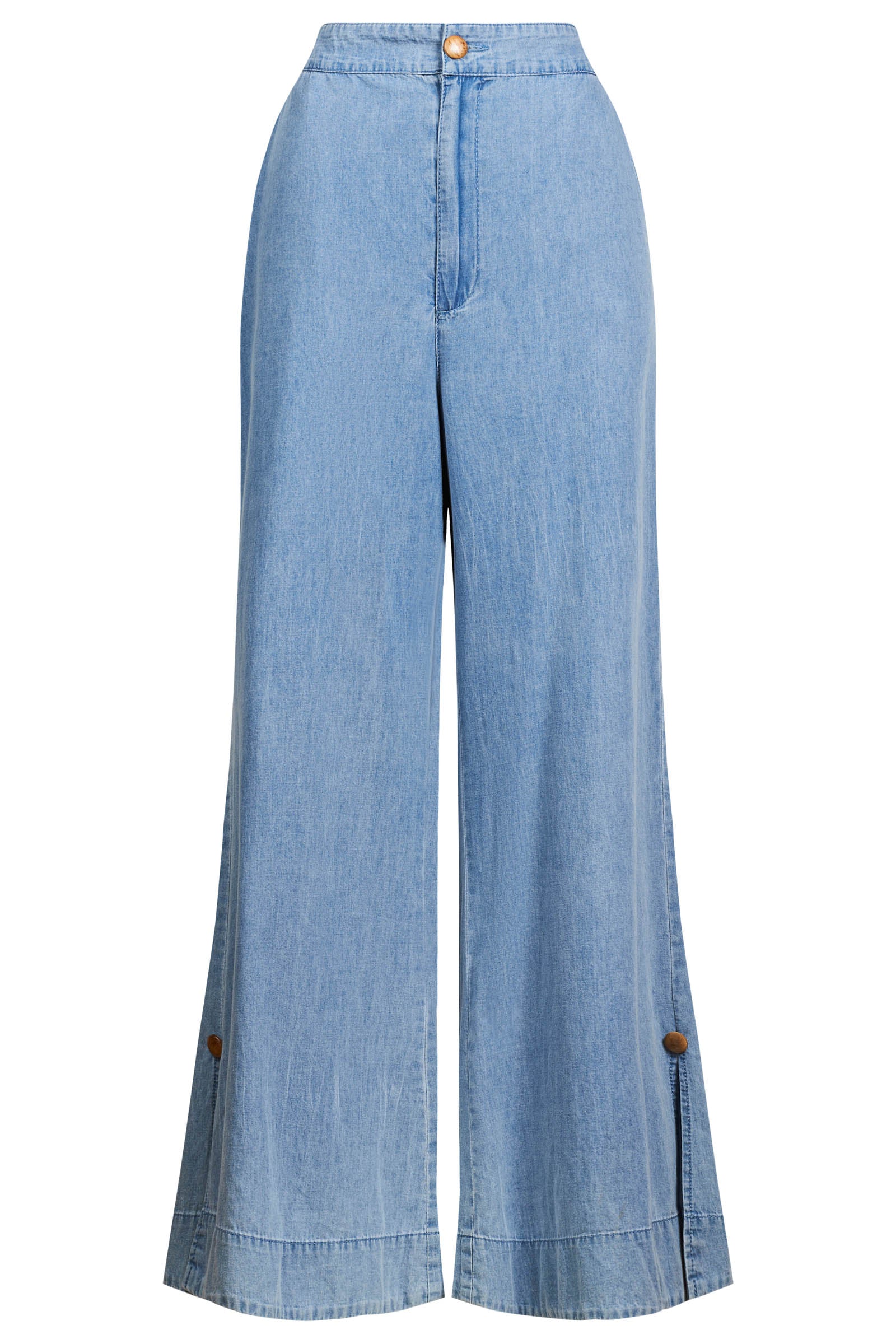 Melenia Denim Split Pant - Denim