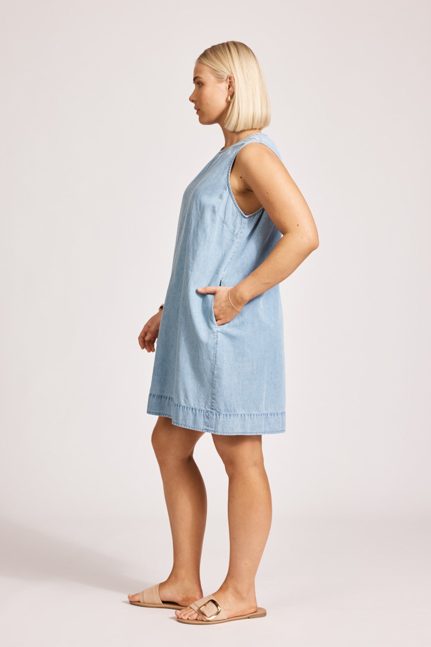 Melenia Denim Tank Dress - Denim