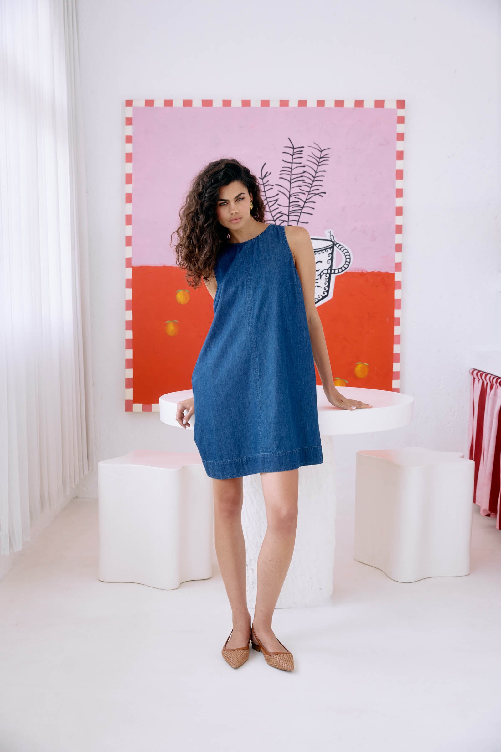 Melenia Denim Tank Dress - Indigo
