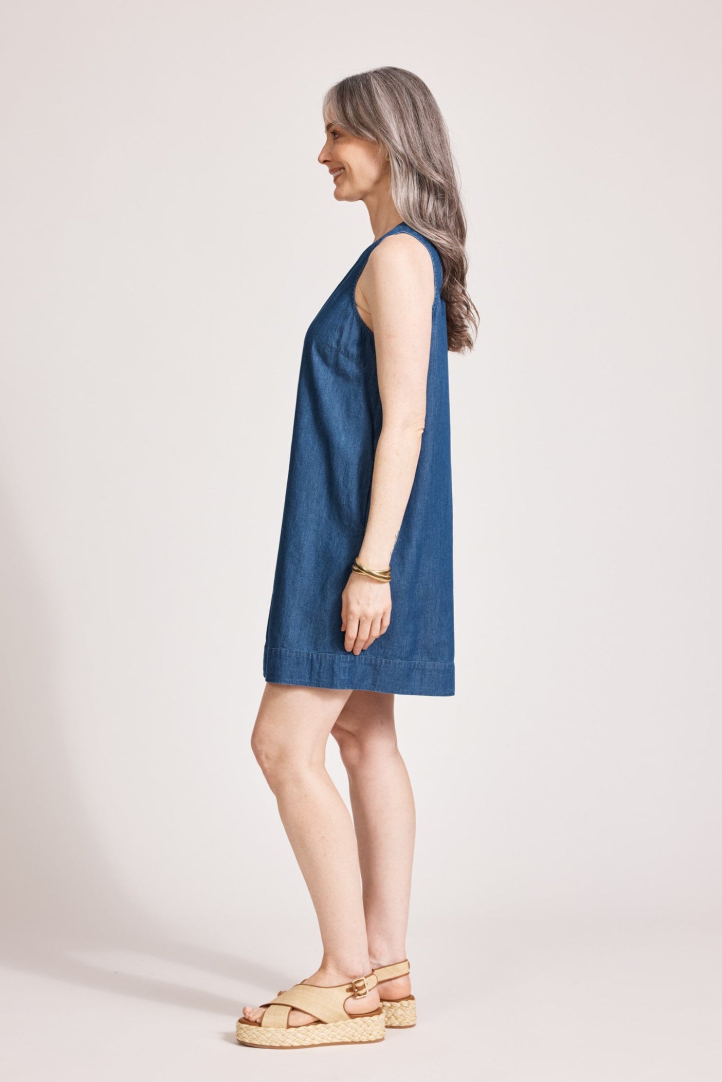 Melenia Denim Tank Dress - Indigo