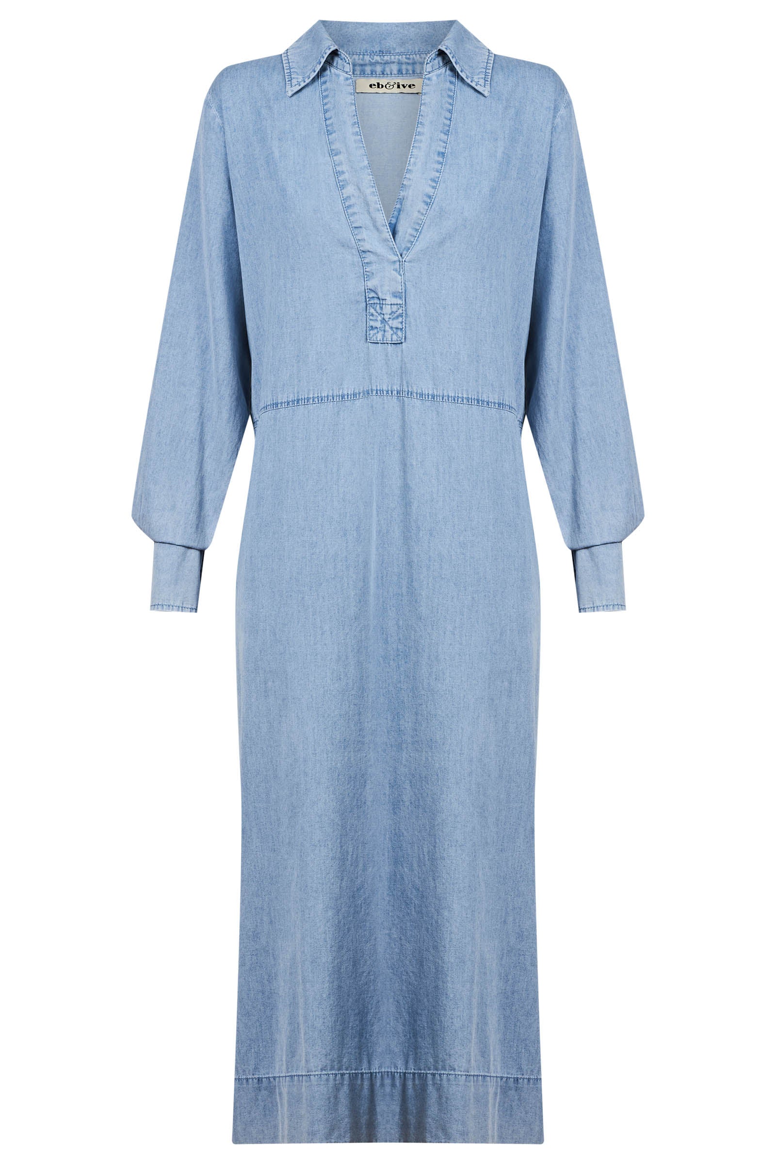 Melenia Denim Collared Dress - Denim