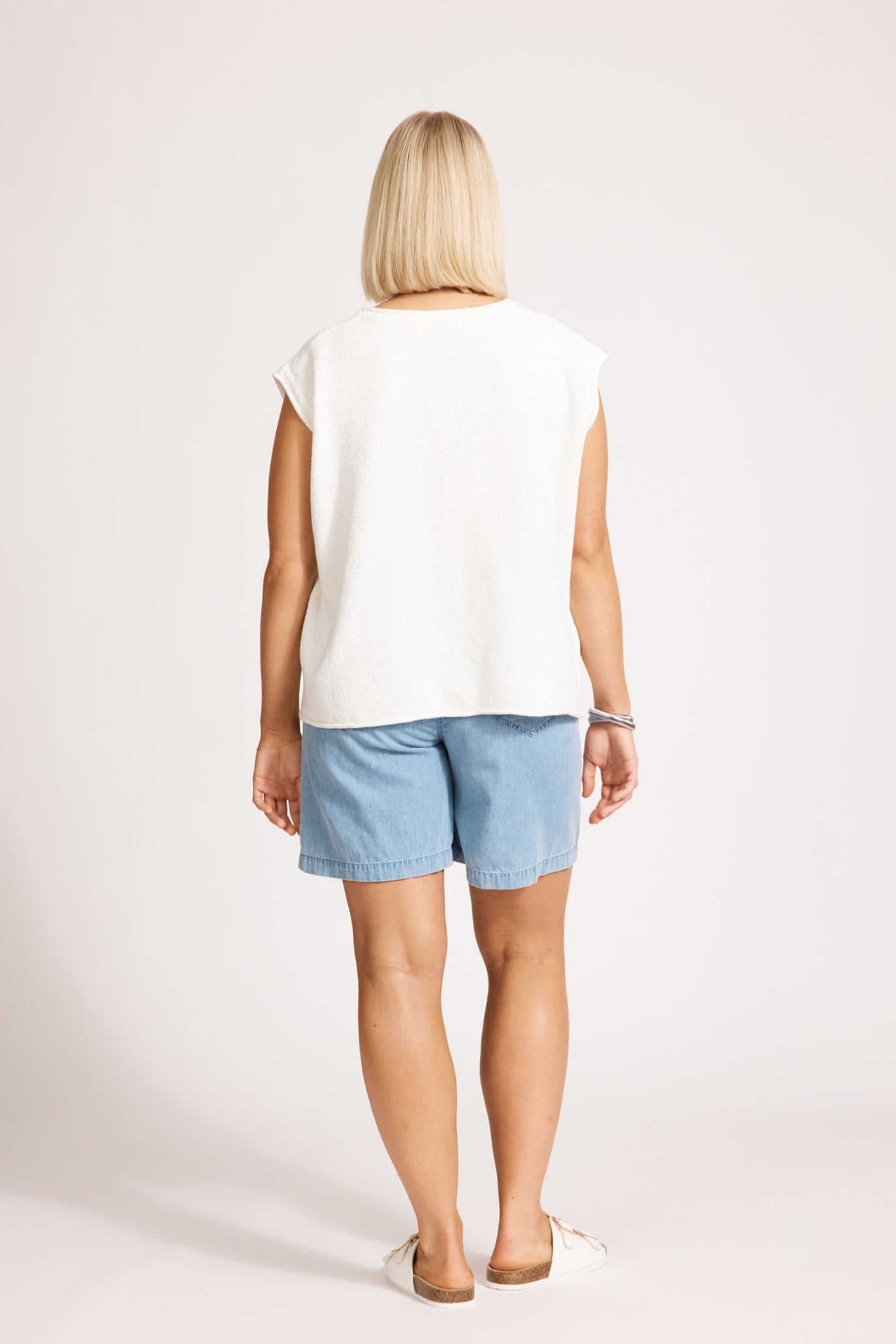 Artemis Sleeveless Knit Top - White