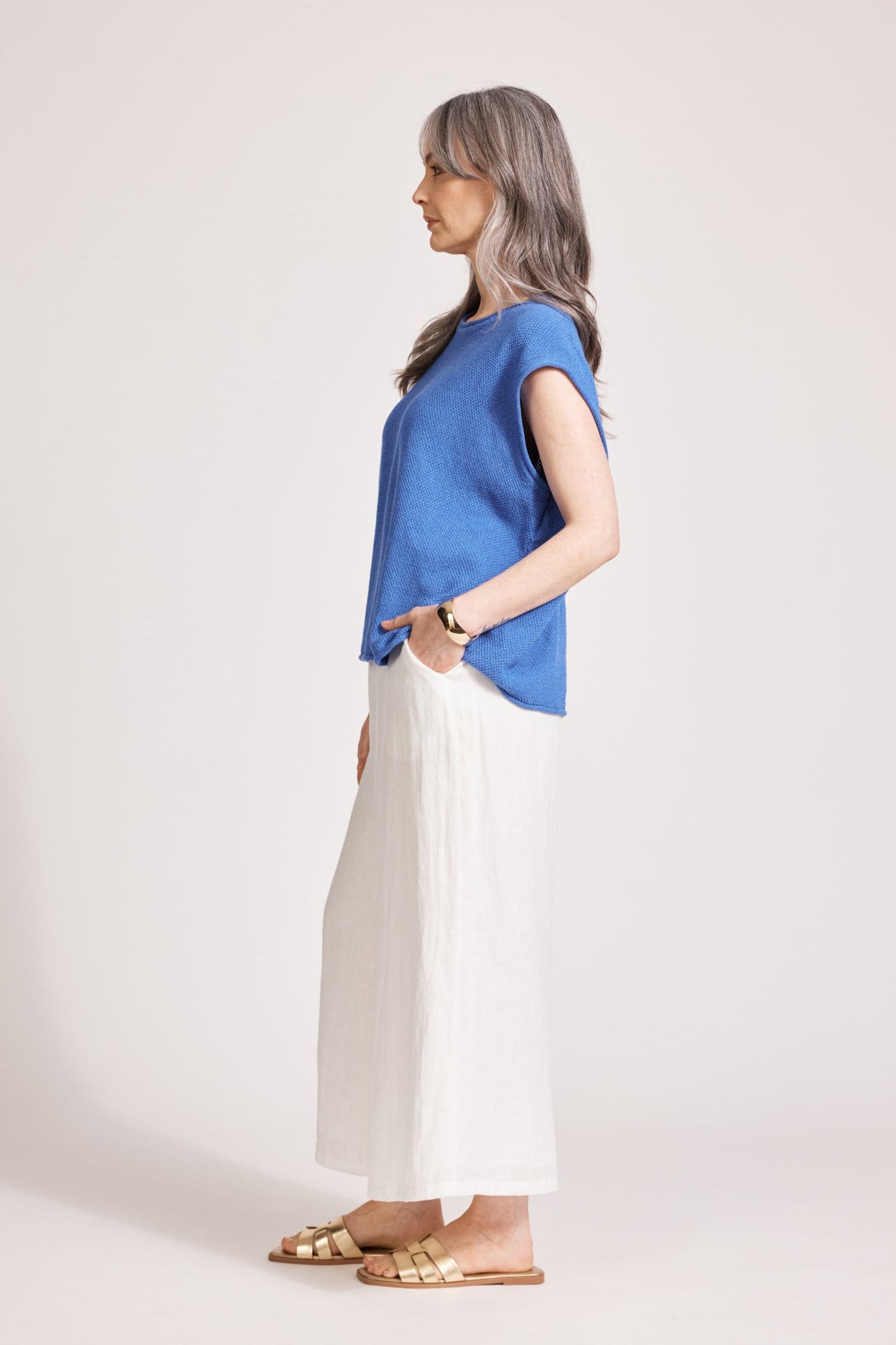 Artemis Sleeveless Knit Top - Aegean