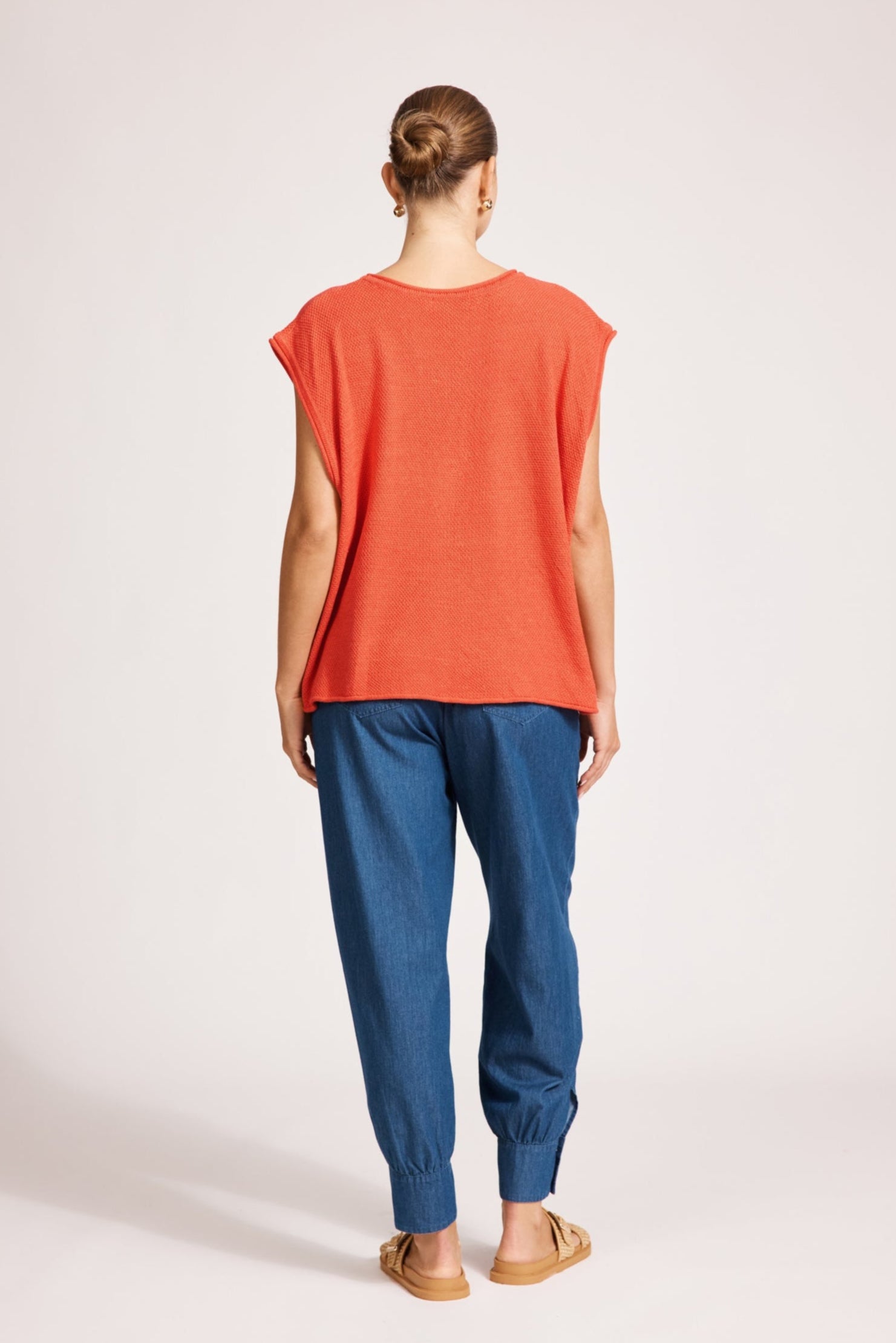 Artemis Sleeveless Knit Top - Coral