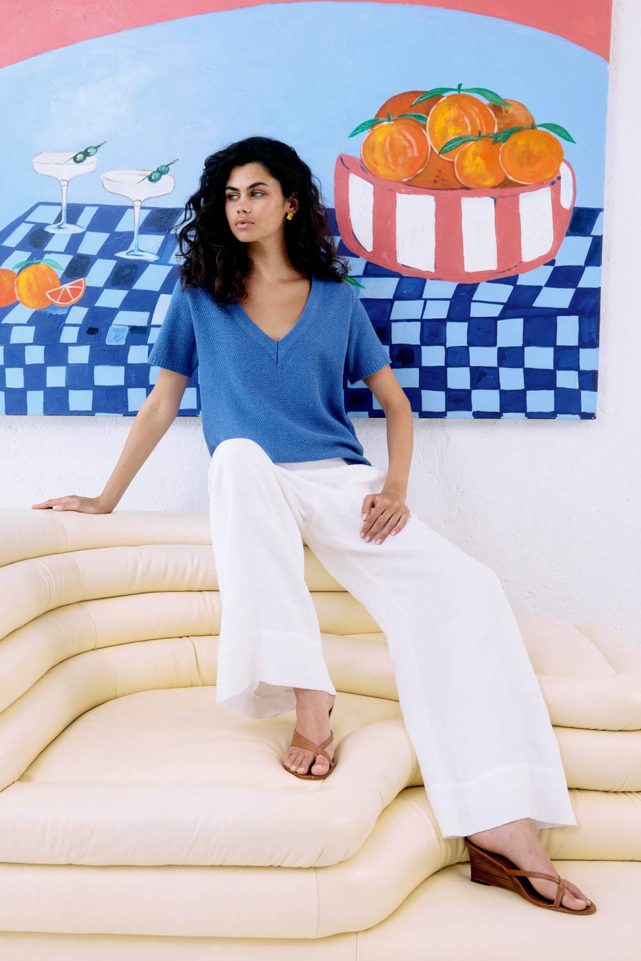Artemis V Knit Top - Aegean