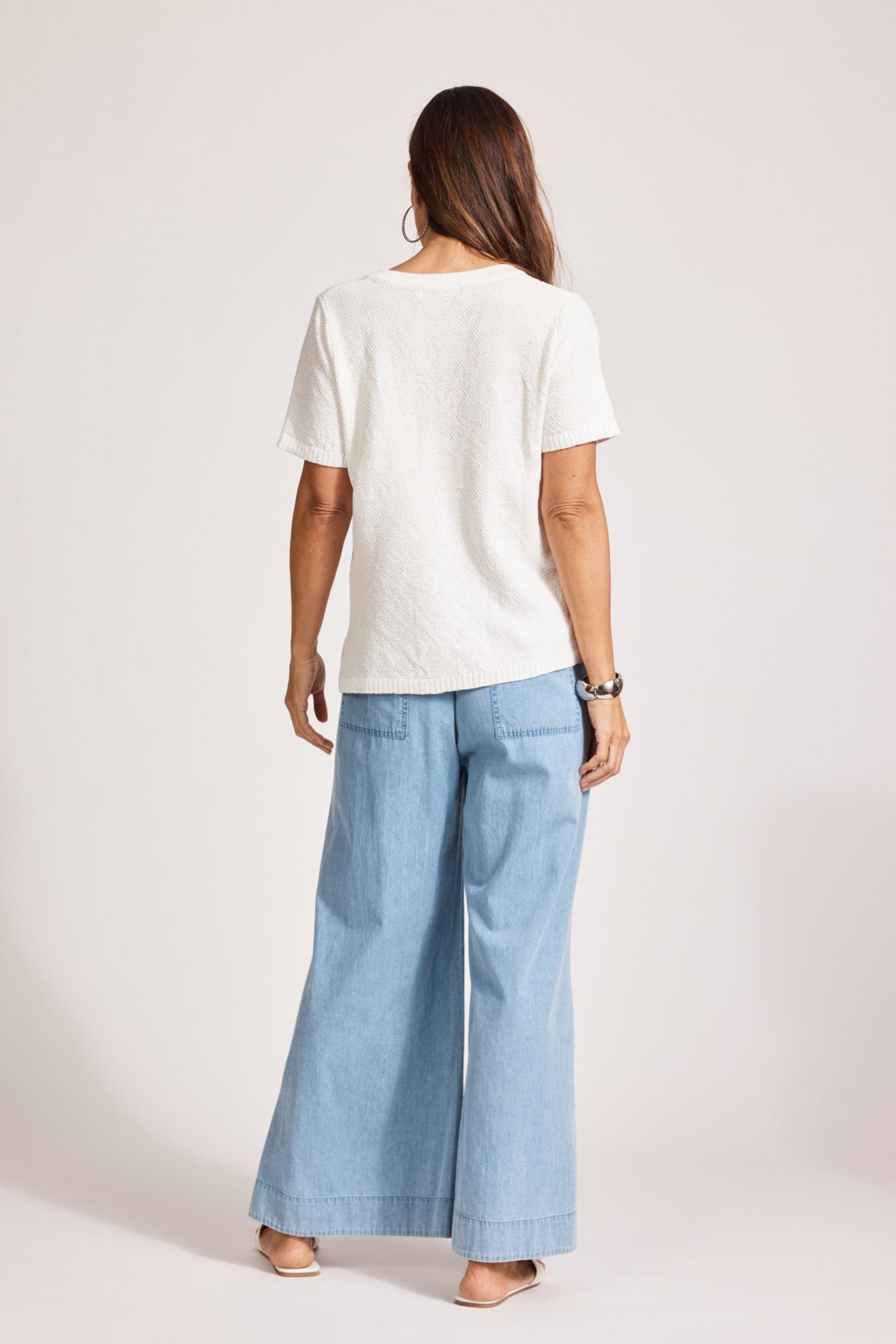 Artemis V Knit Top - White