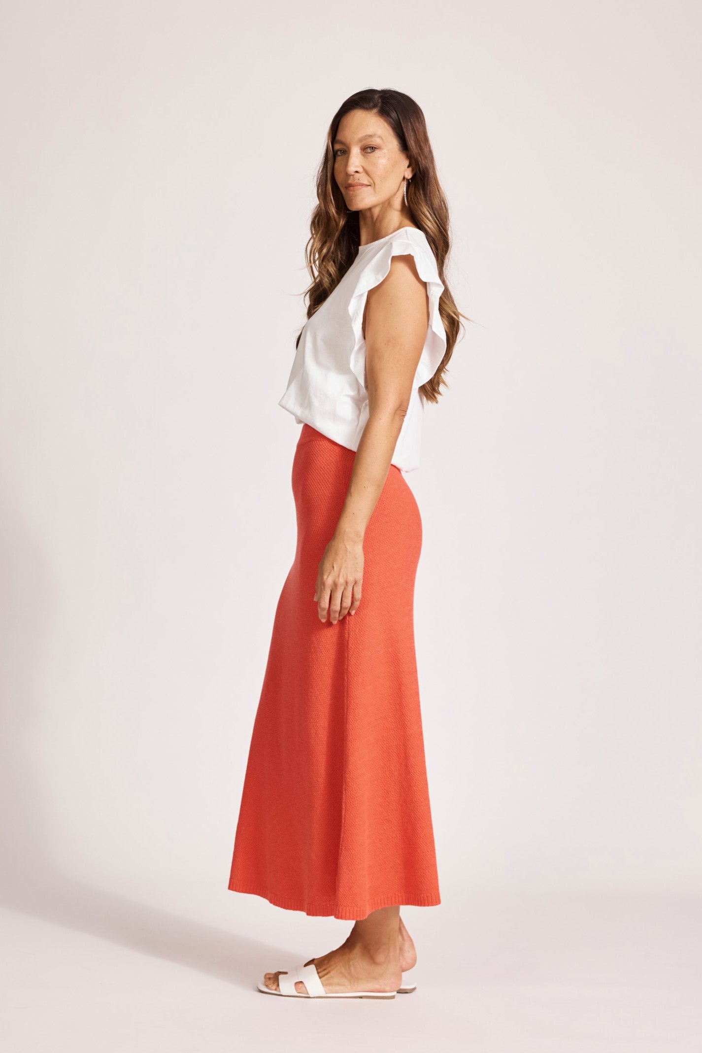 Artemis Knit Skirt - Coral