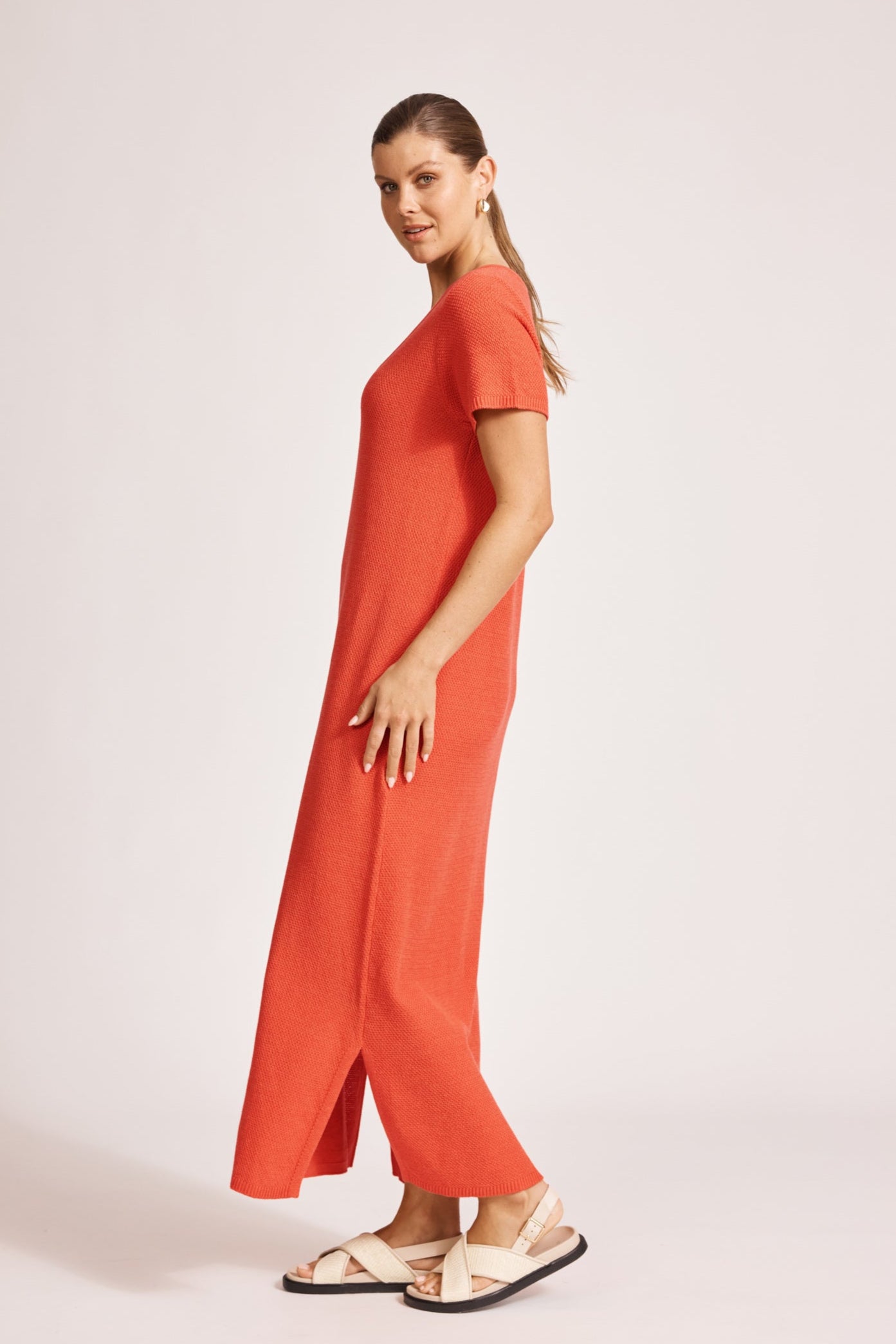 Artemis V Knit Dress - Coral