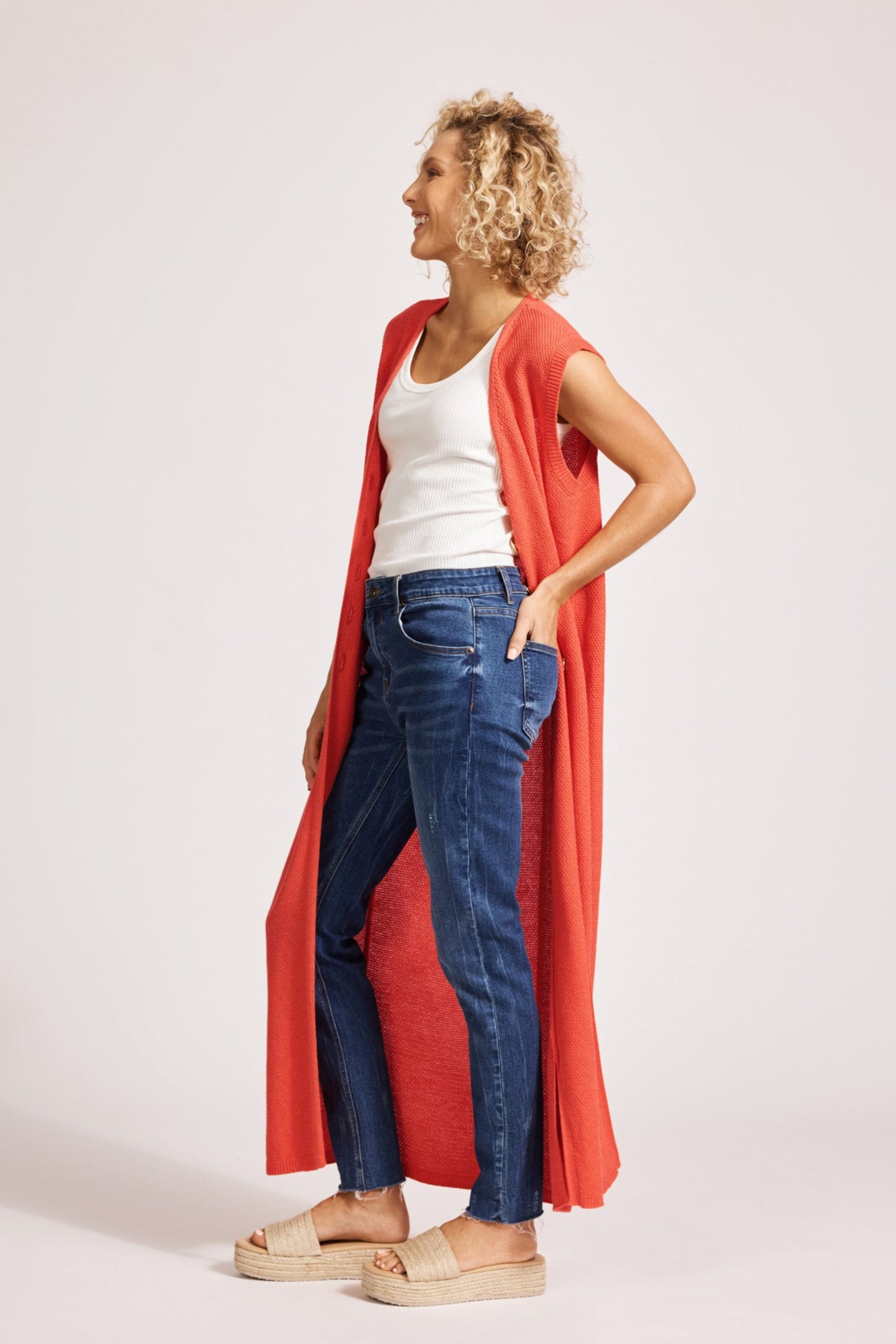 Artemis Knit Vest - Coral
