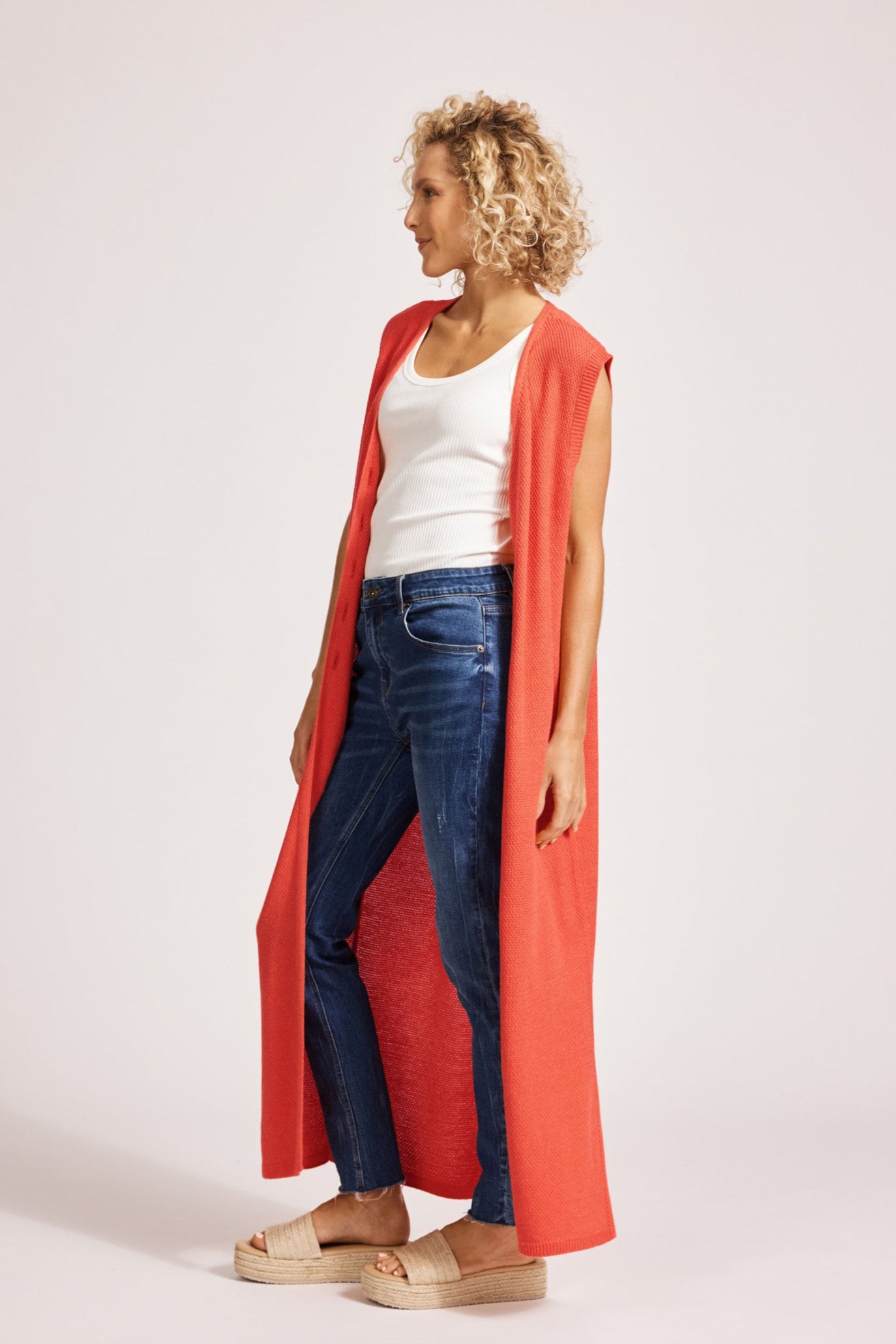 Artemis Knit Vest - Coral