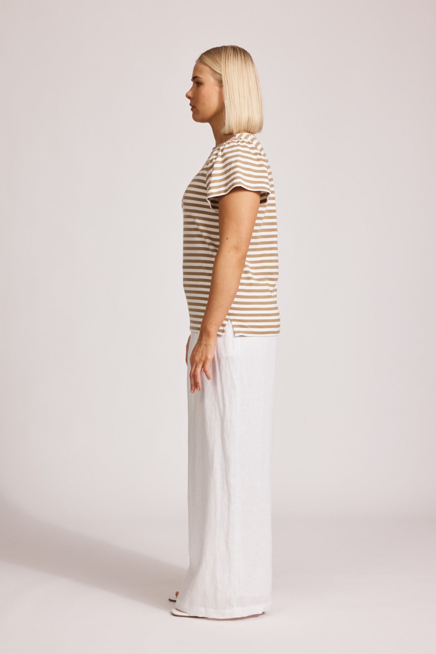 Margherita Stripe Tshirt - Camel
