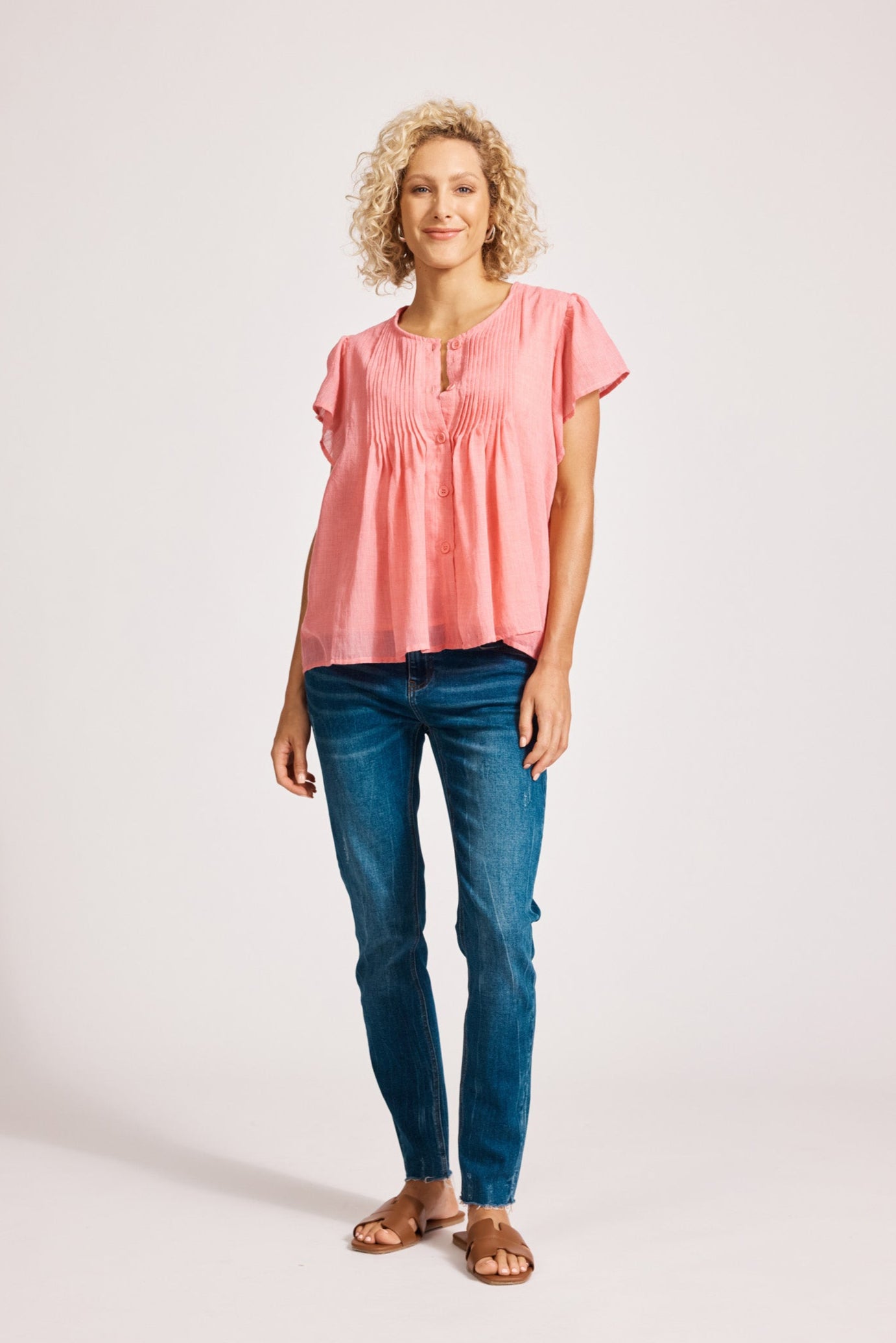 Orsula Button Top - Cameo