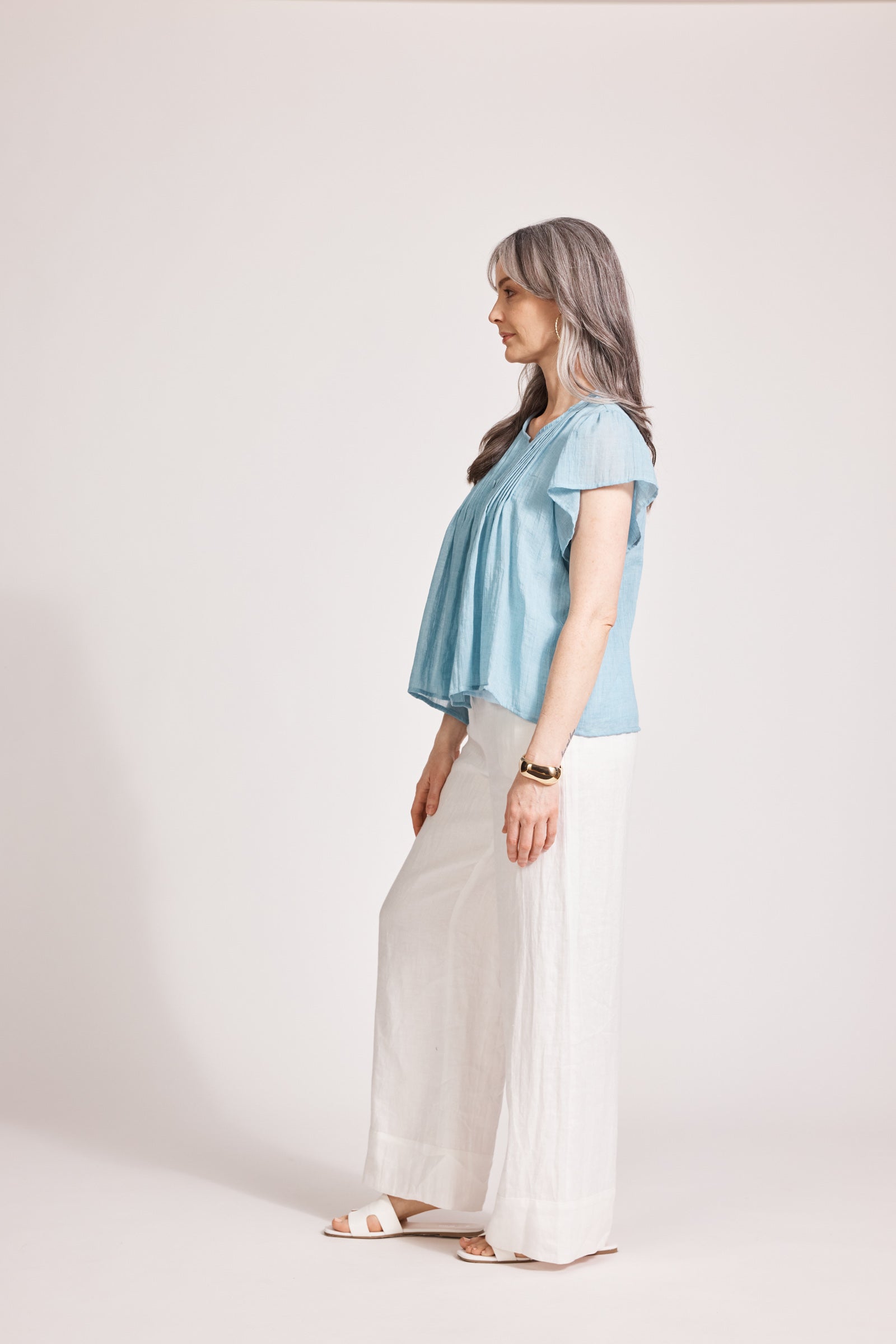 Orsula Button Top - Nimbus