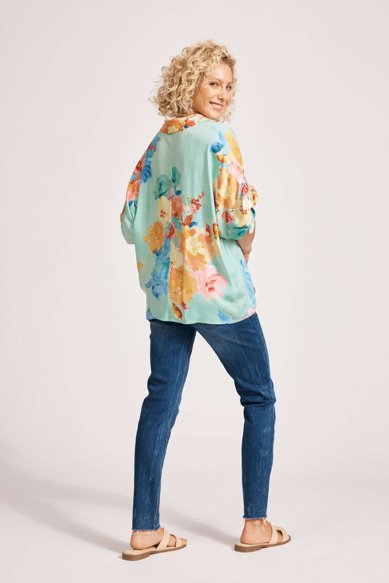 Parisio Tie Shirt - Mint Bloom