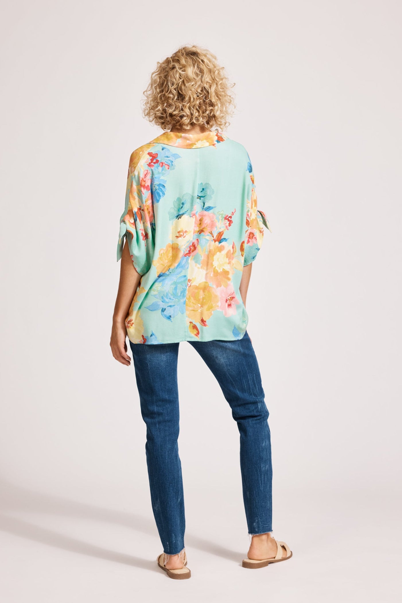 Parisio Tie Shirt - Mint Bloom