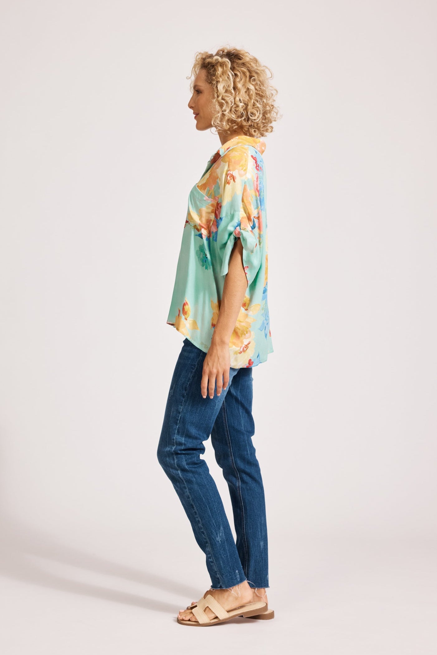 Parisio Tie Shirt - Mint Bloom