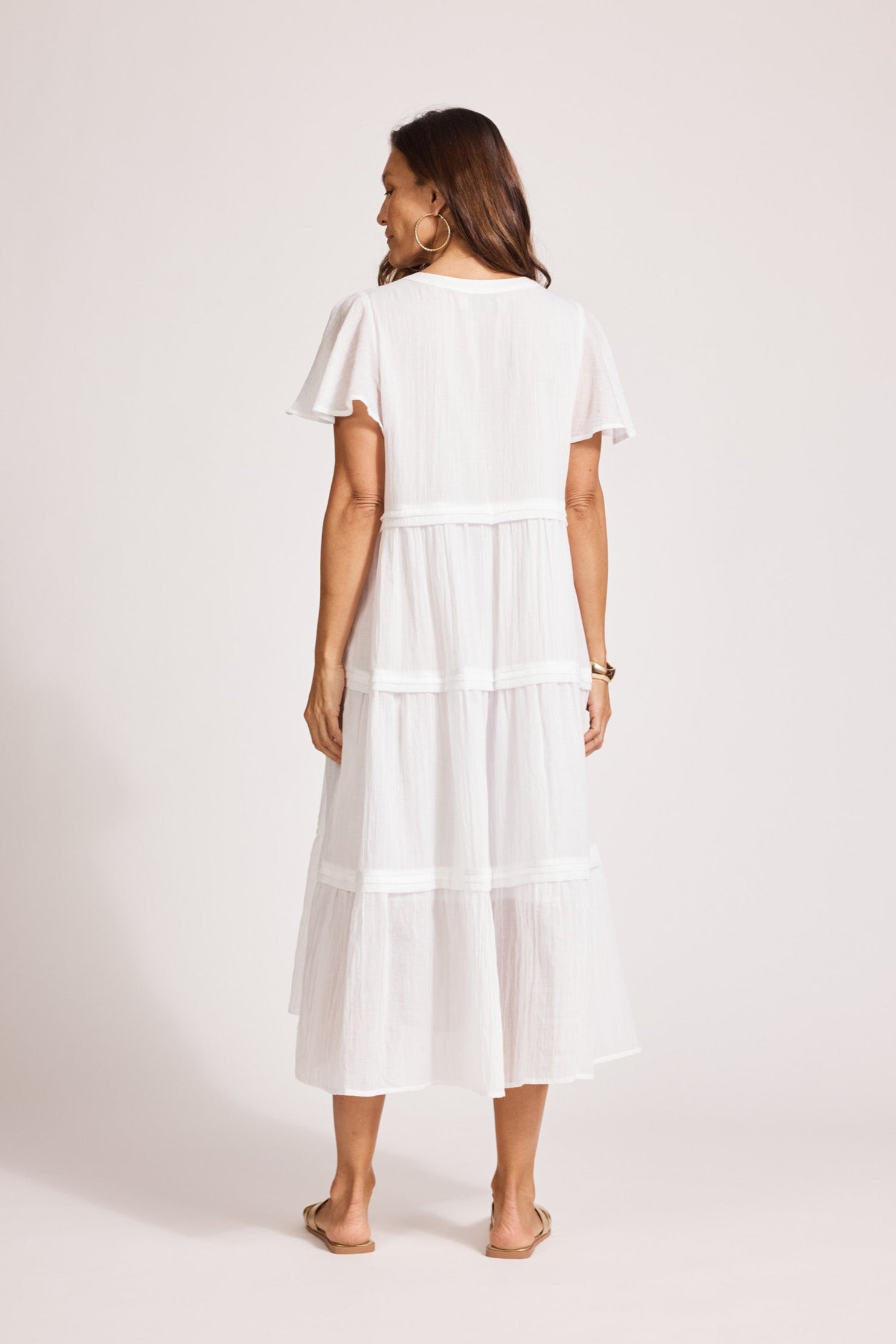 Orsula Tiered Maxi Dress - White