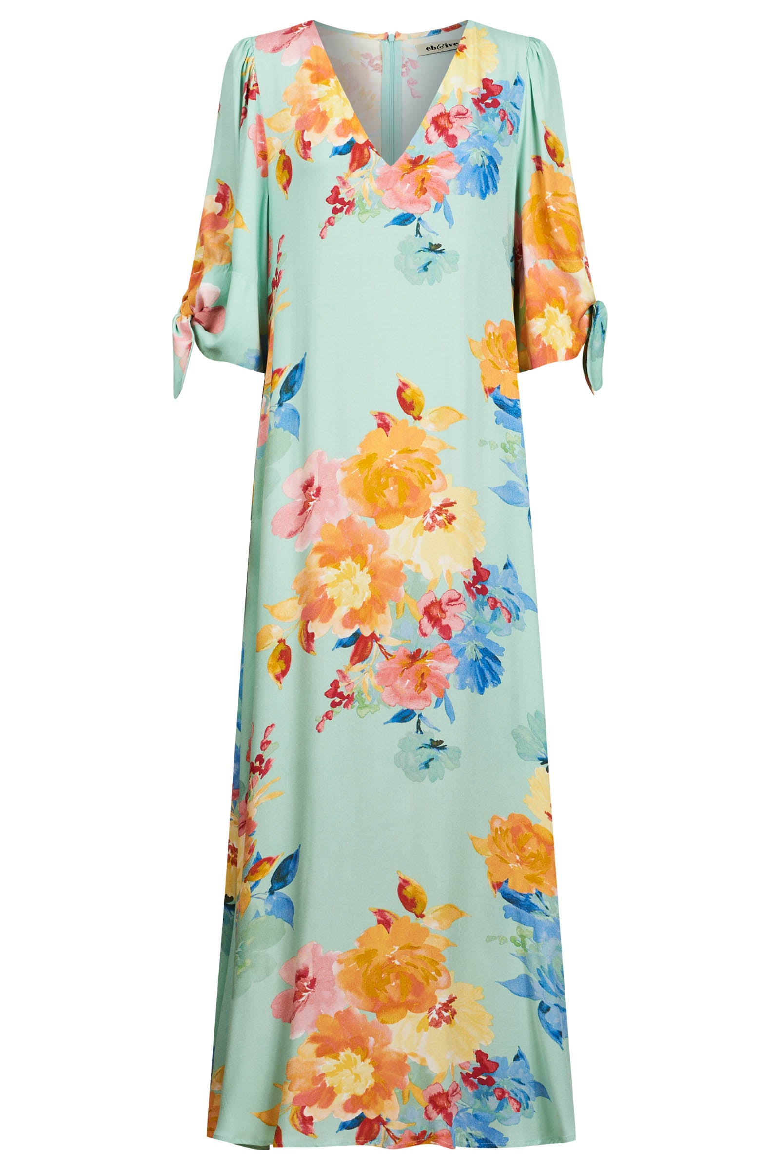 Parisio Tie Maxi Dress - Mint Bloom