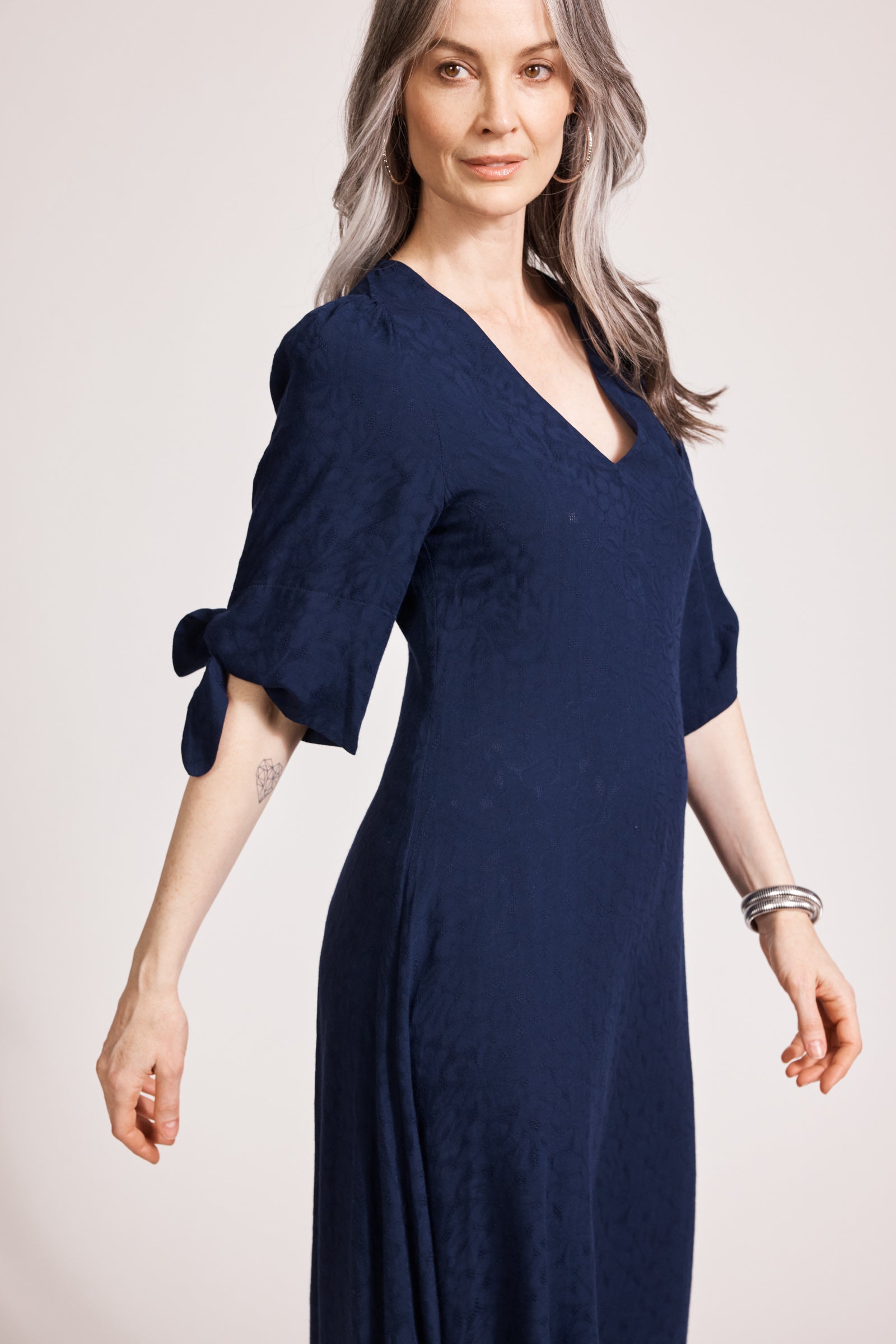 Parisio Tie Maxi Dress - Indigo