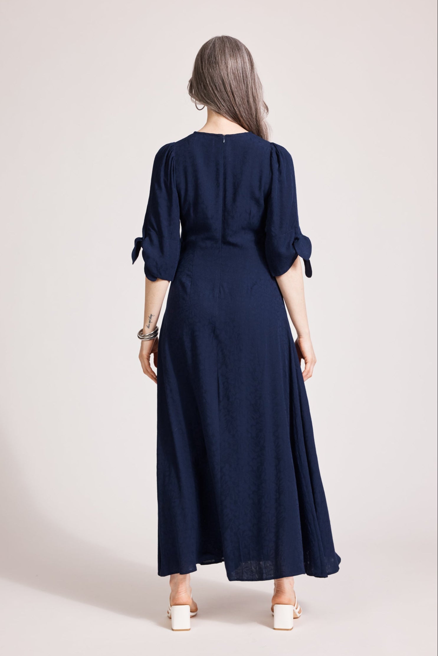 Parisio Tie Maxi Dress - Indigo