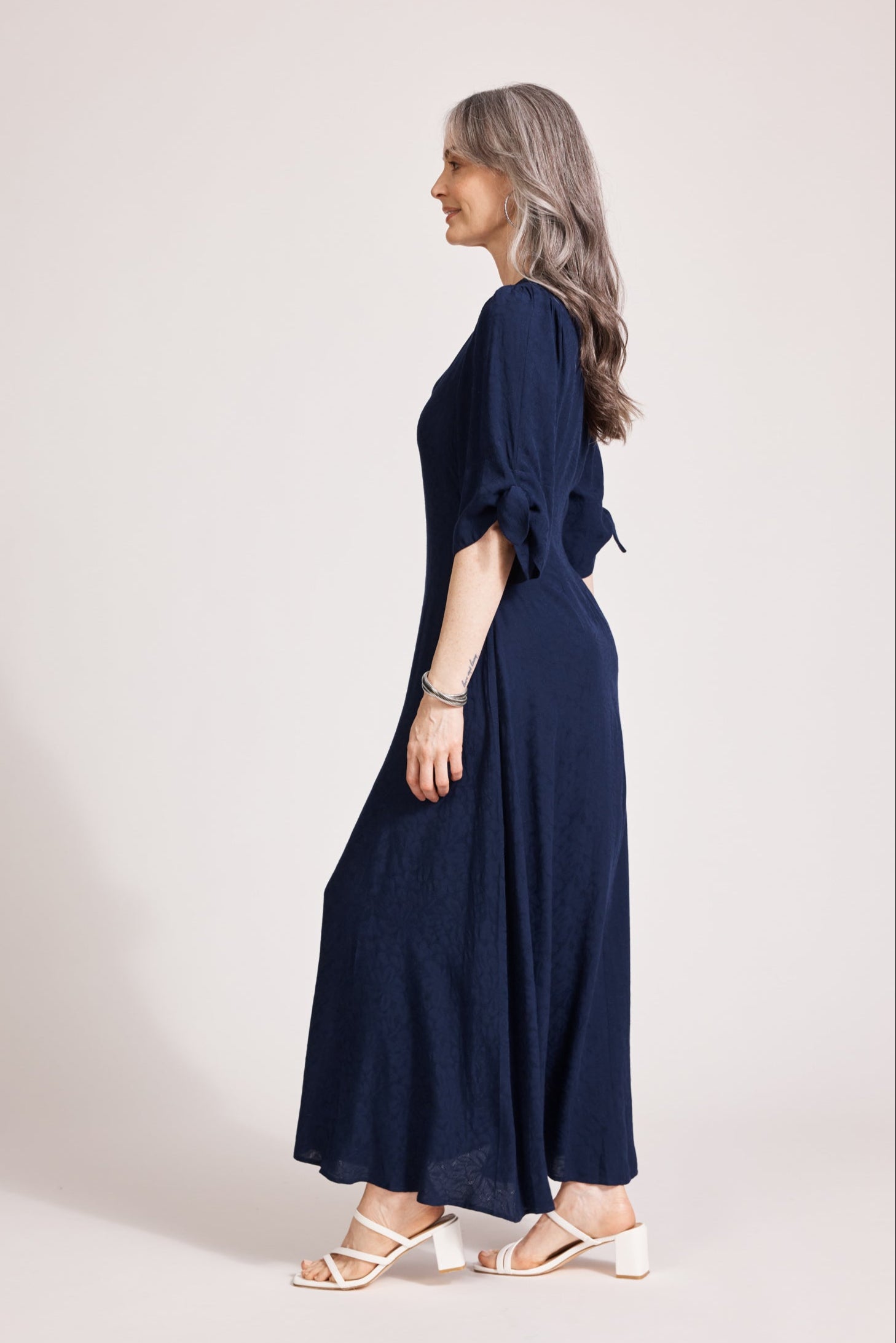 Parisio Tie Maxi Dress - Indigo