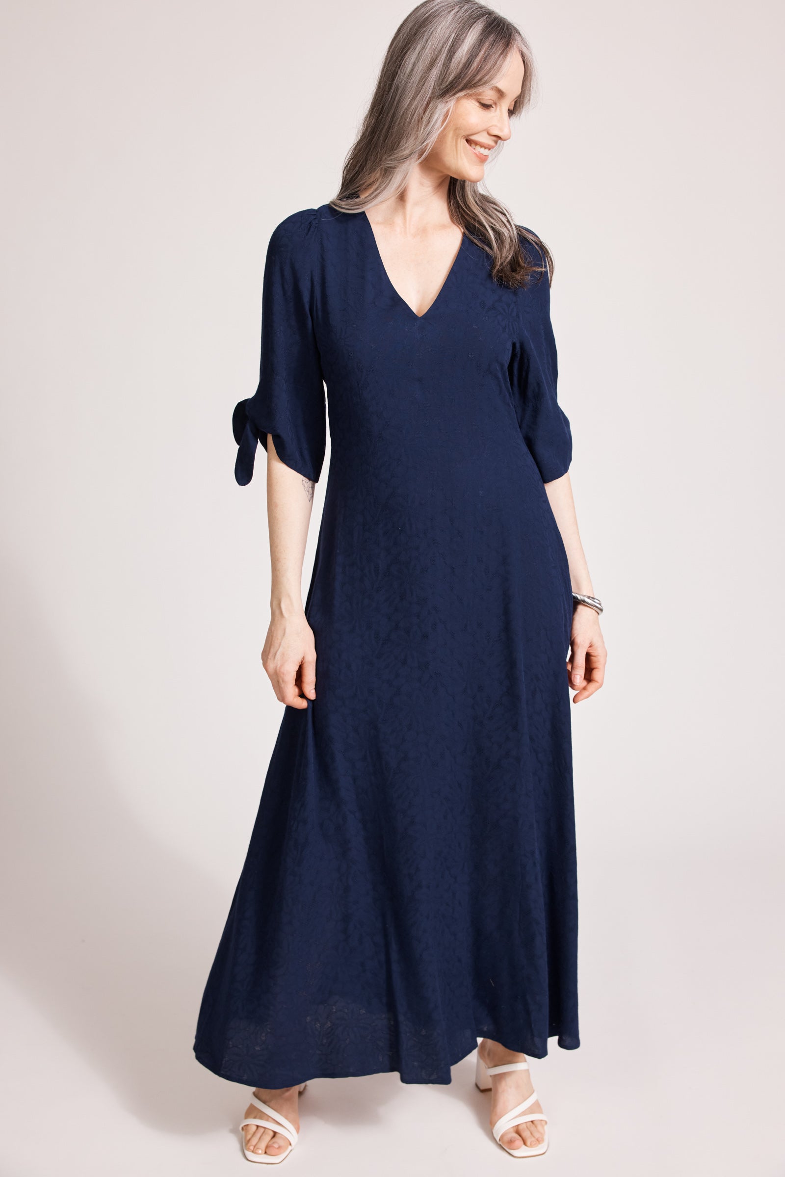 Parisio Tie Maxi Dress - Indigo
