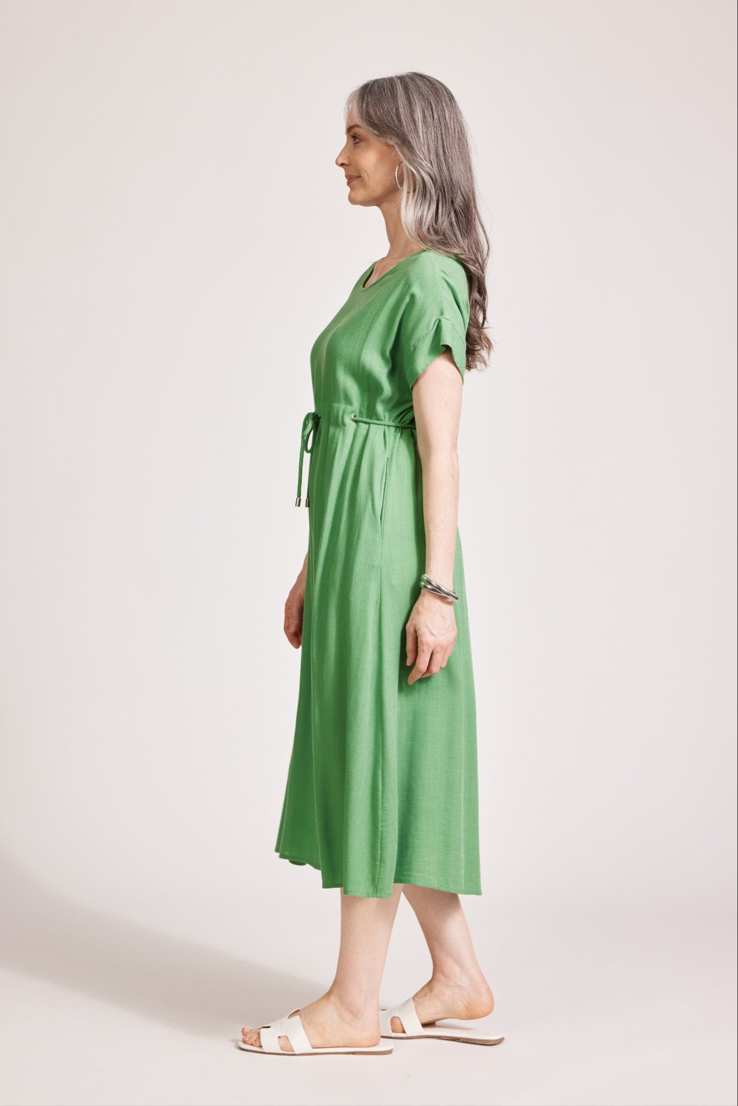 Alesia Rope Tie Dress - Jade