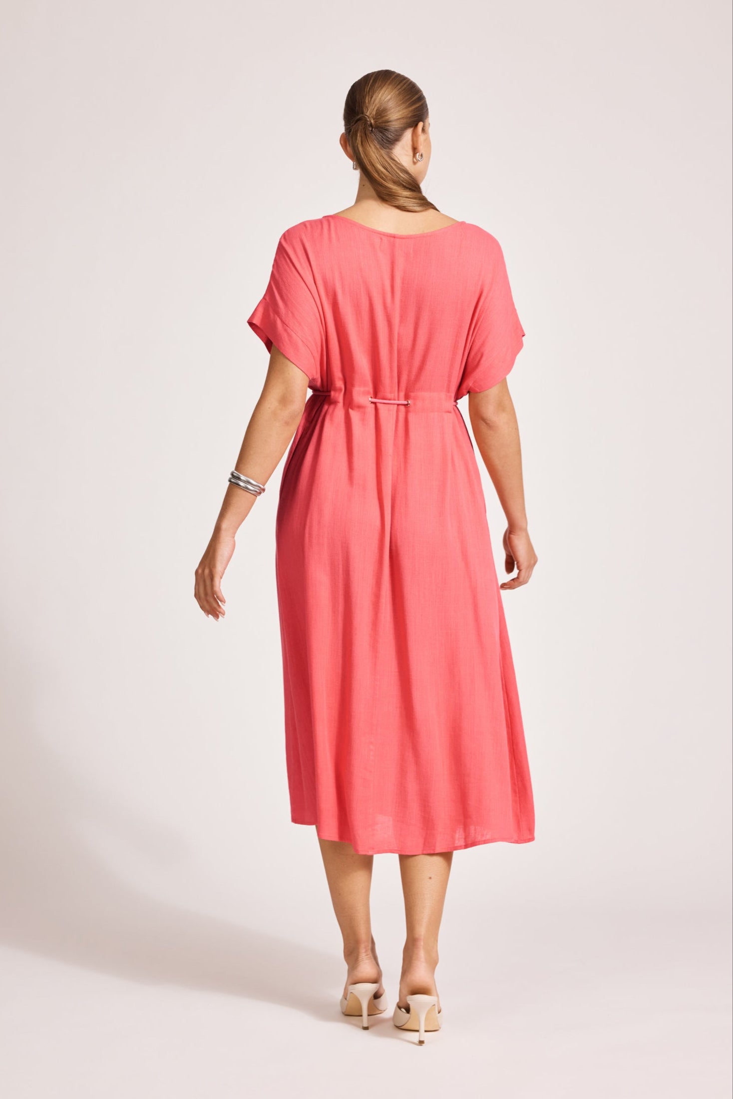 Alesia Rope Tie Dress - Melon