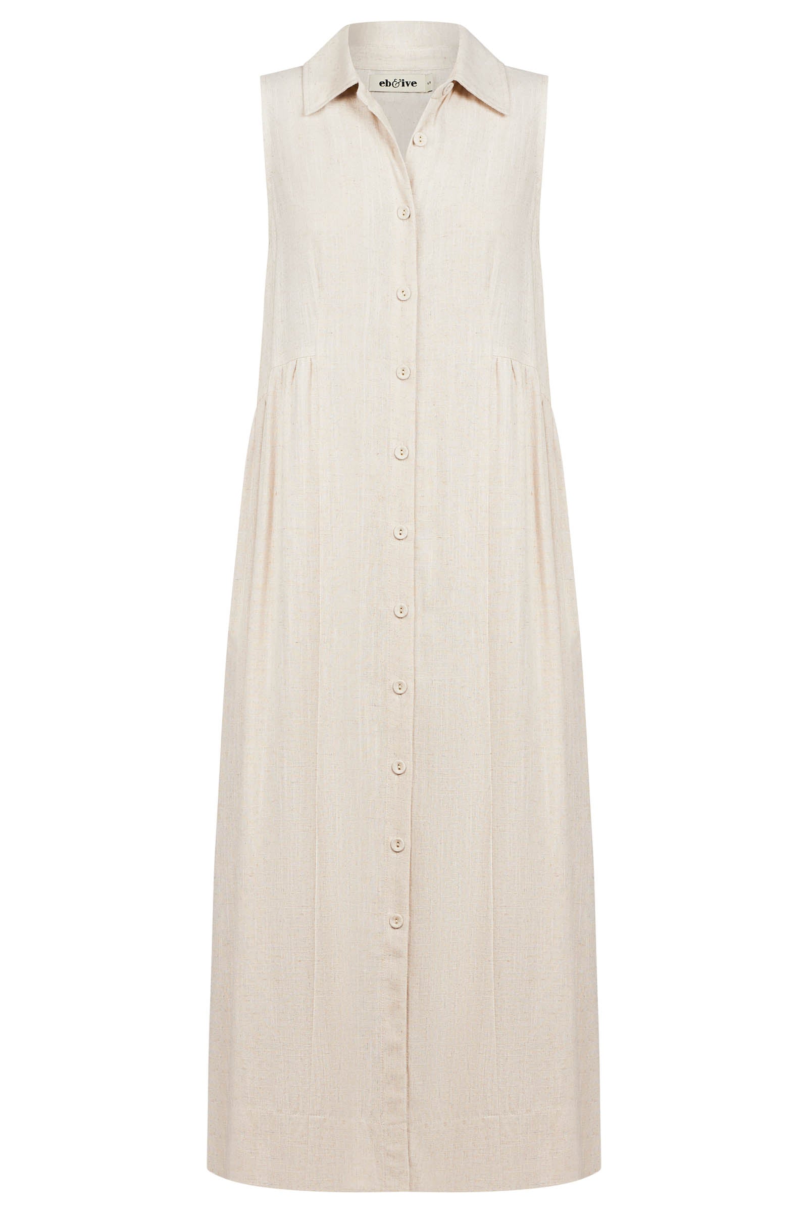 Alesia Sleeveless Shirt Dress - Tusk