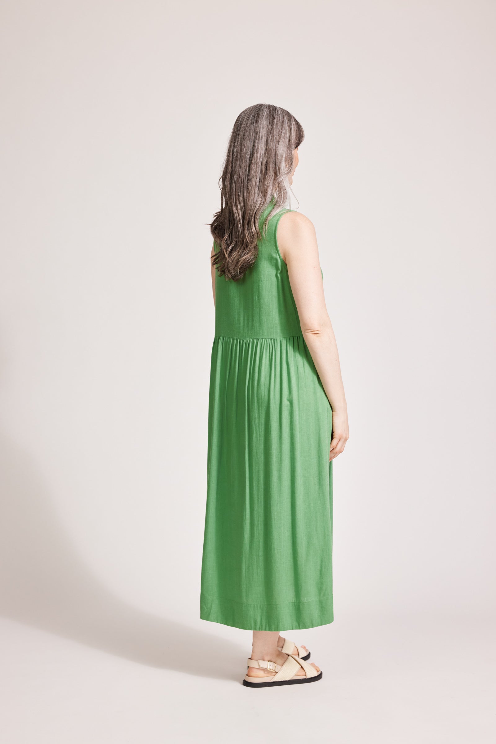 Alesia Sleeveless Shirt Dress - Jade