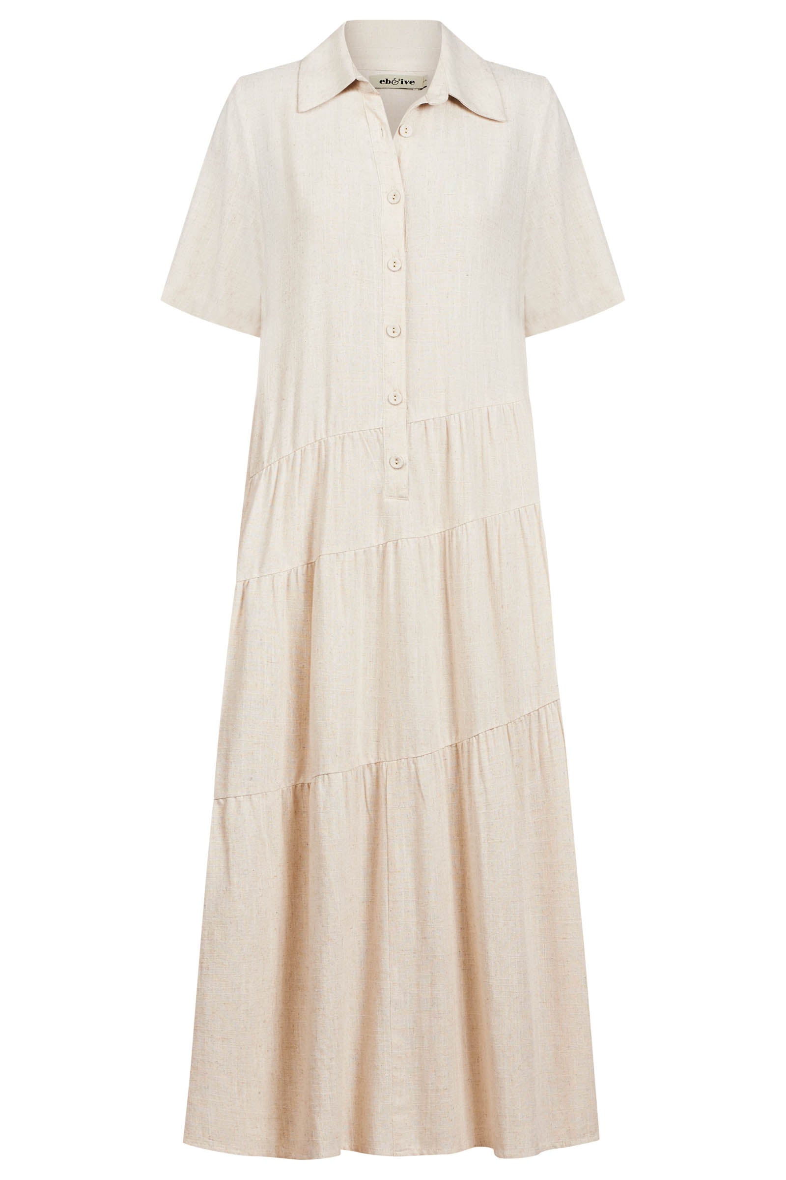 Alesia Tiered Shirt Dress - Tusk