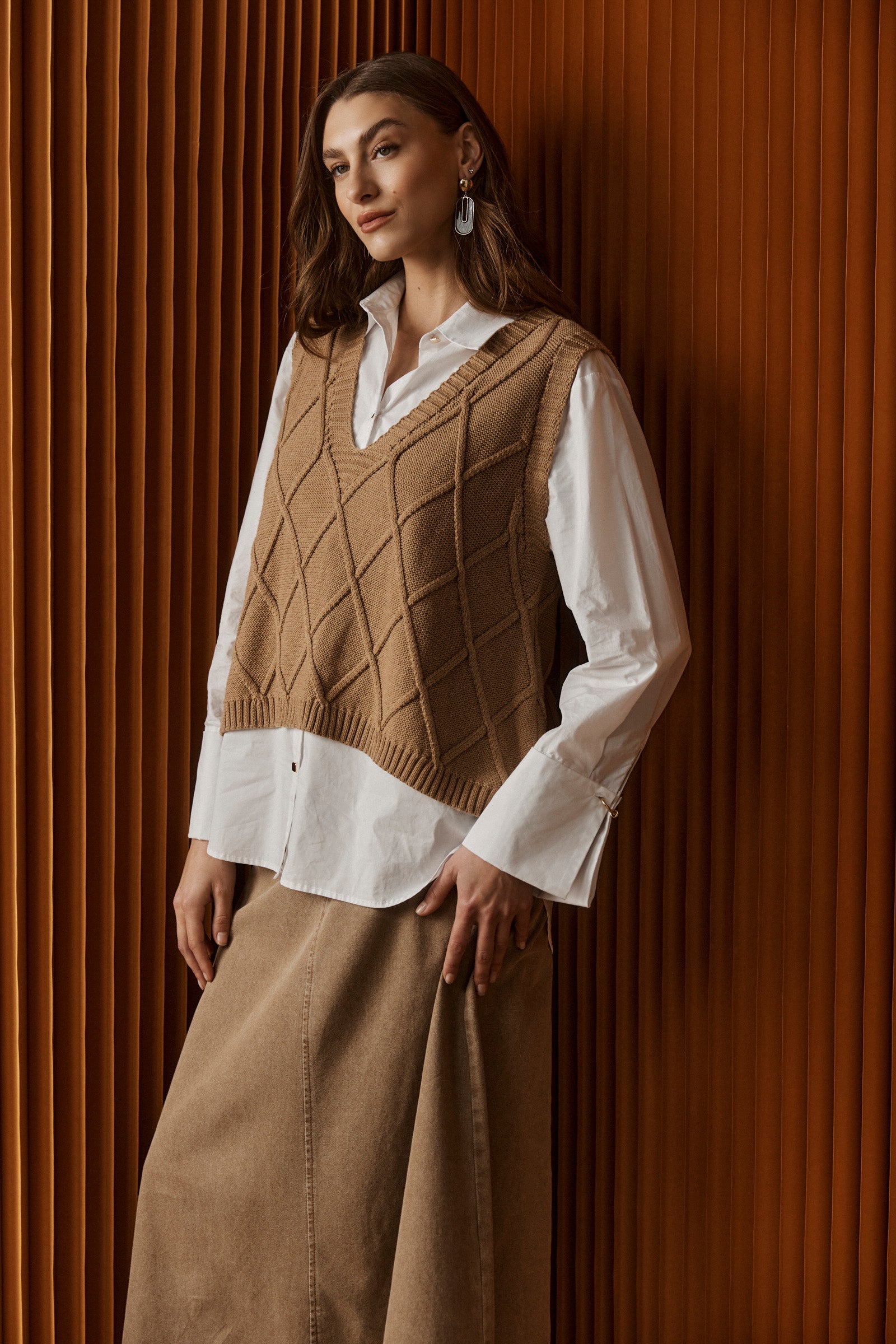 Liora Knit Vest - Mocha