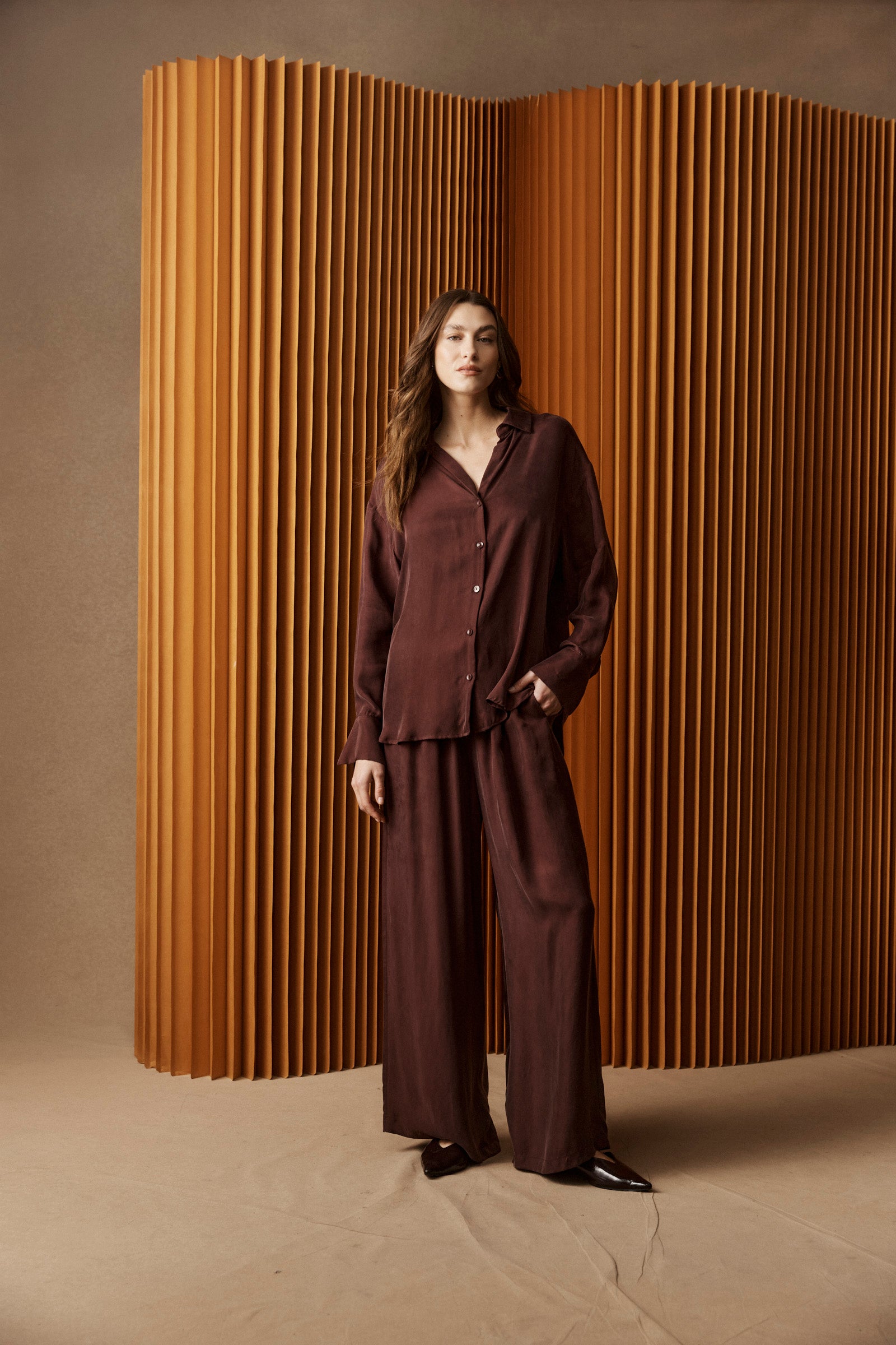 Calista Shirt - Mahogany